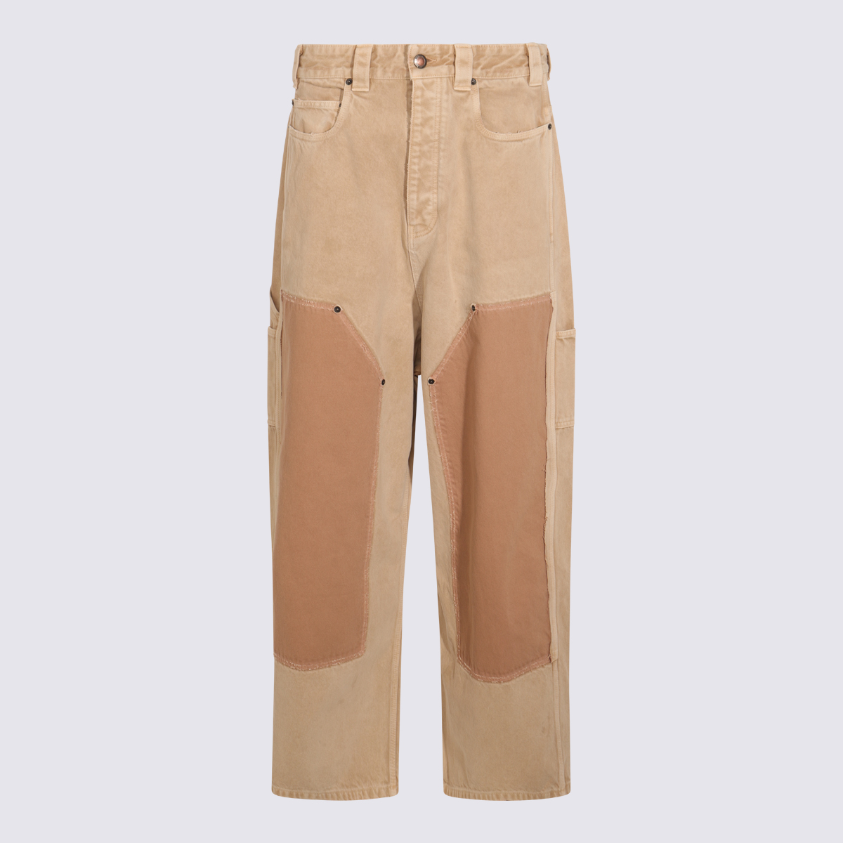 Pantalones de algodón beige Burberry