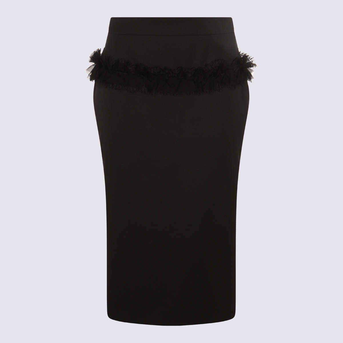 Valentino Garavani Black Wool Skirt
