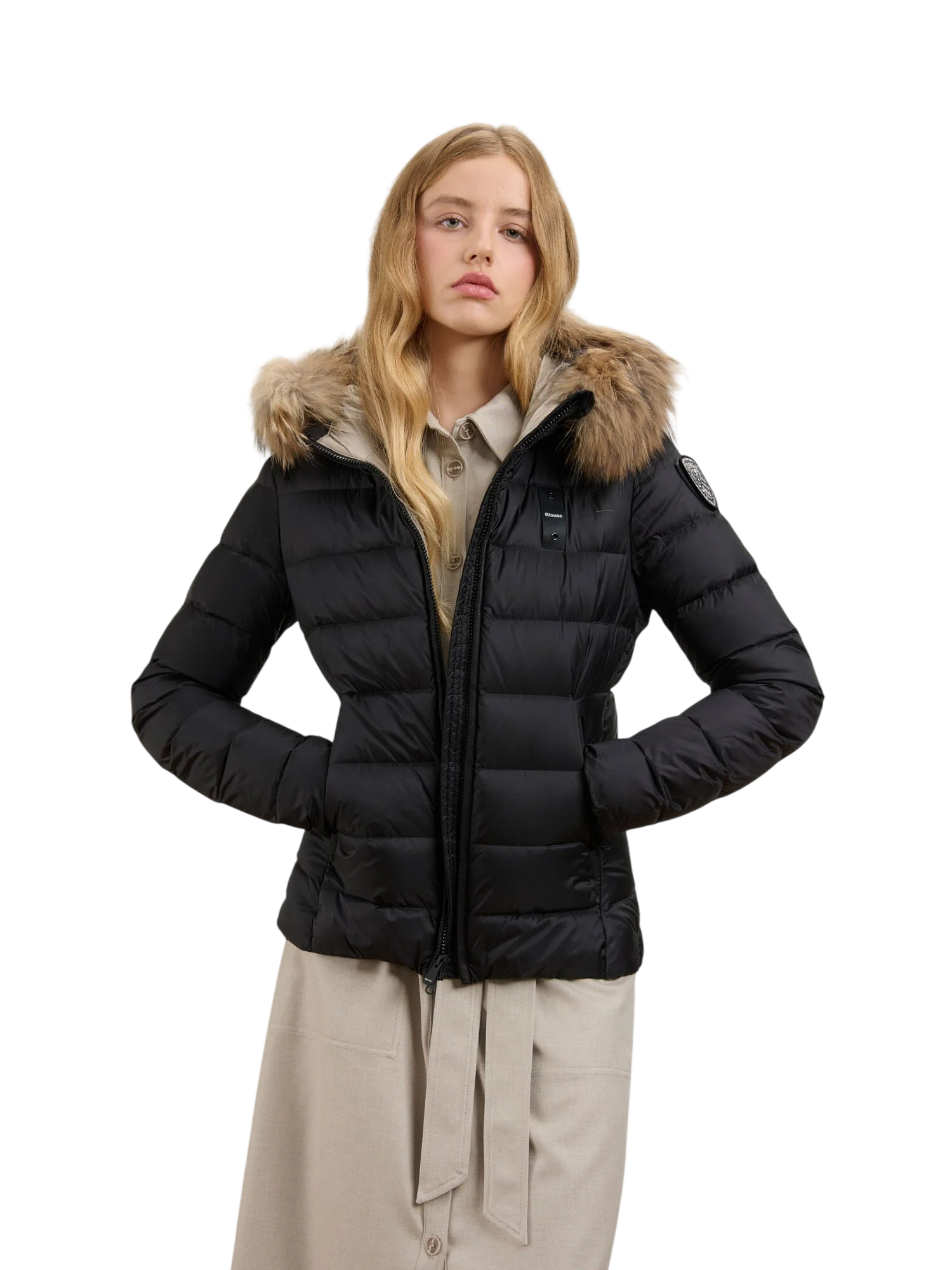 Blauer Vestes noires