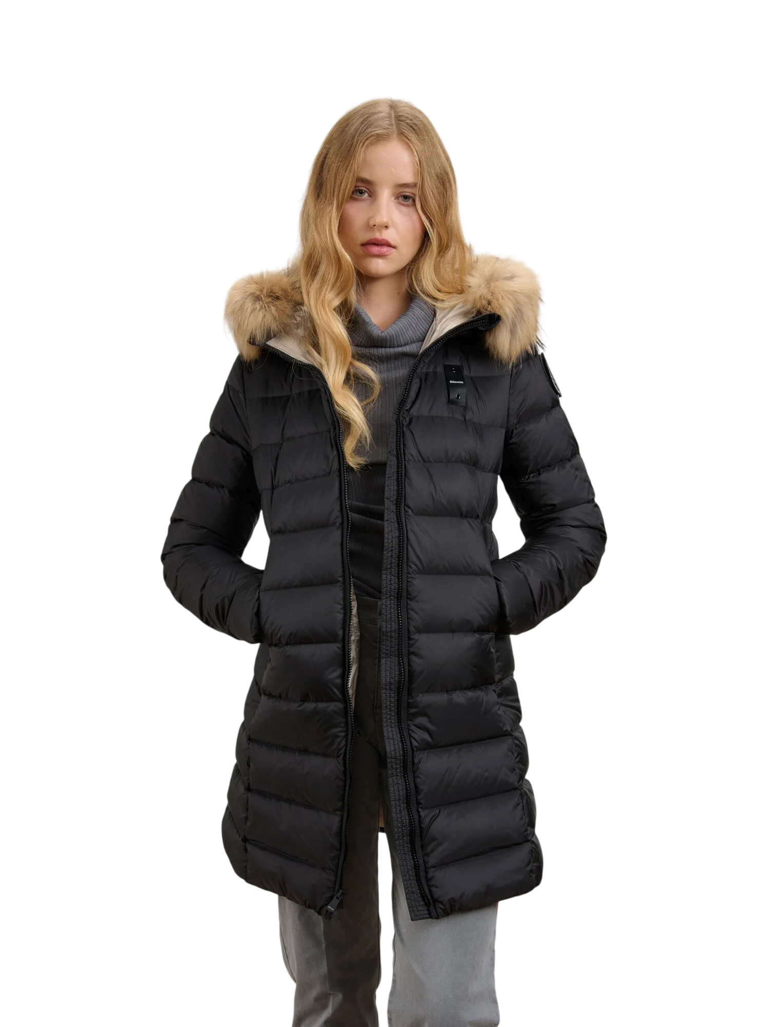 Blauer Vestes noires