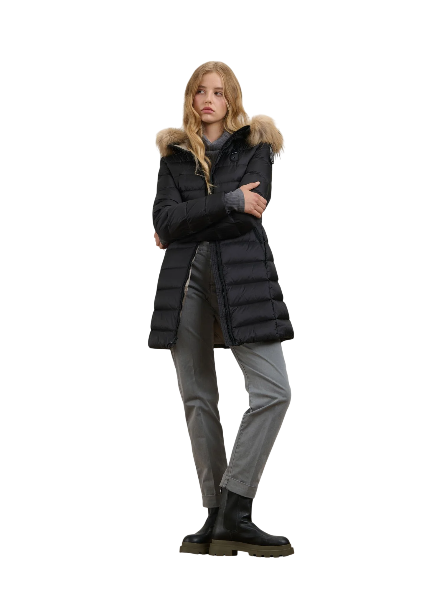 Blauer Vestes noires