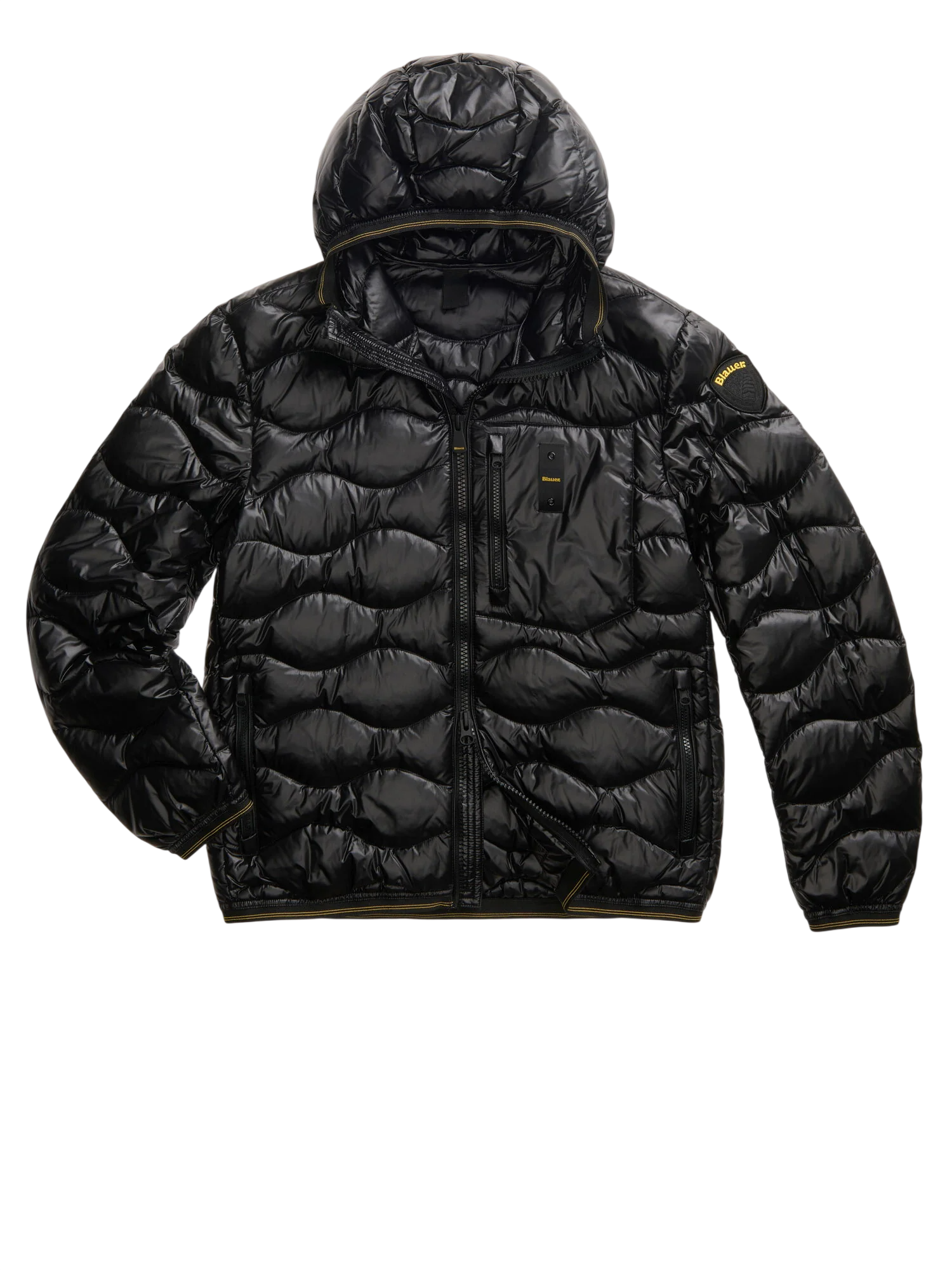 Blauer Vestes noires