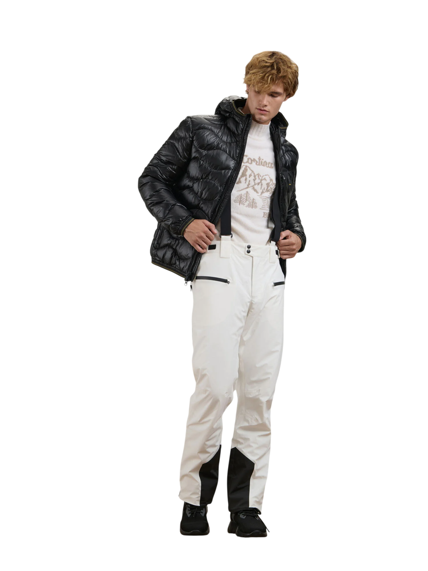 Blauer Vestes noires