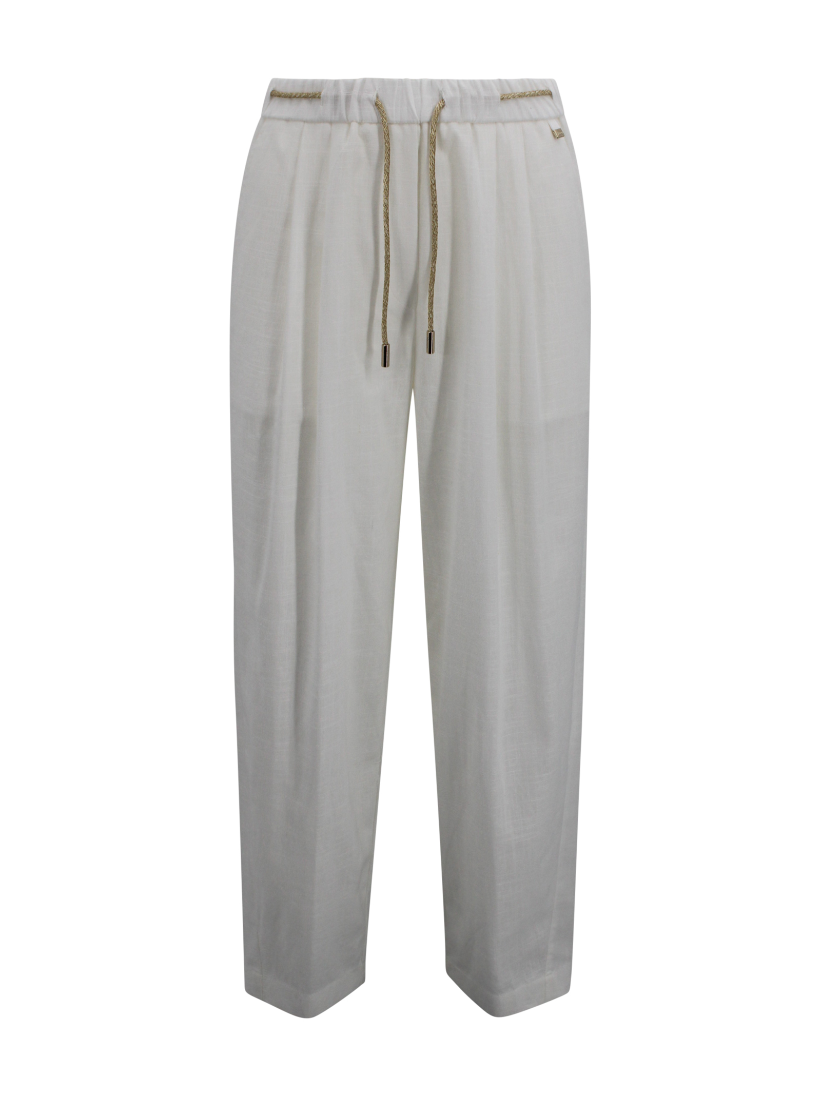 HERNO Herno Trousers White Viscose - Women　ヘルノ パンツ ホワイト ビスコース - レディース