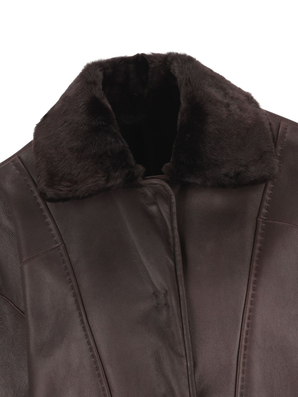 Max Mara Coats Dark Brown Leather / Shearling – Women