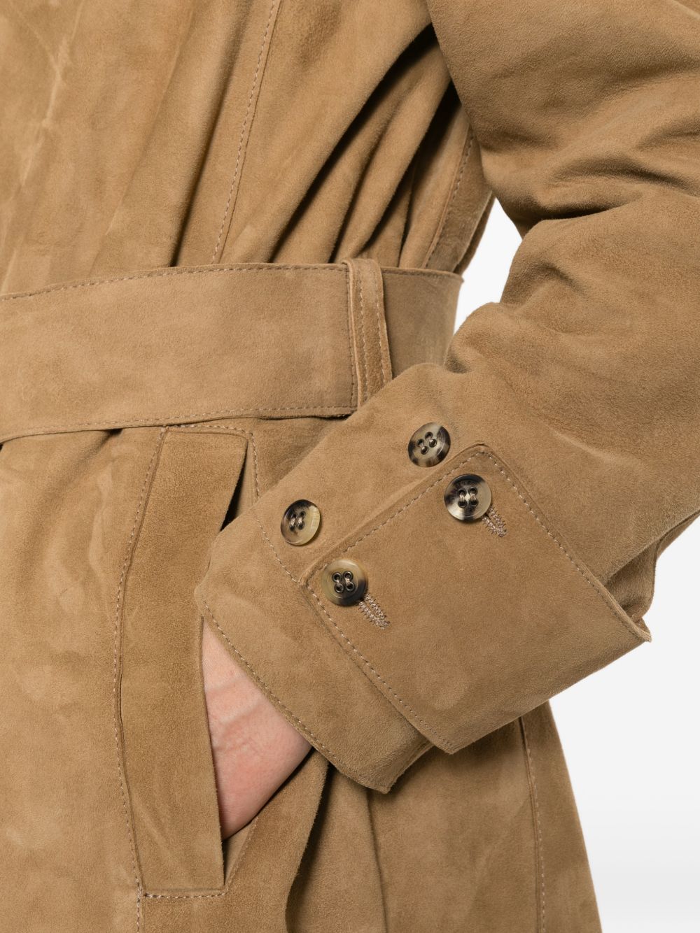 Golden Goose Coats Mellow Buff Suede Leather – Women