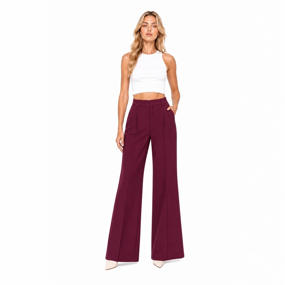 Manila Grace Pantaloni Bordeaux
