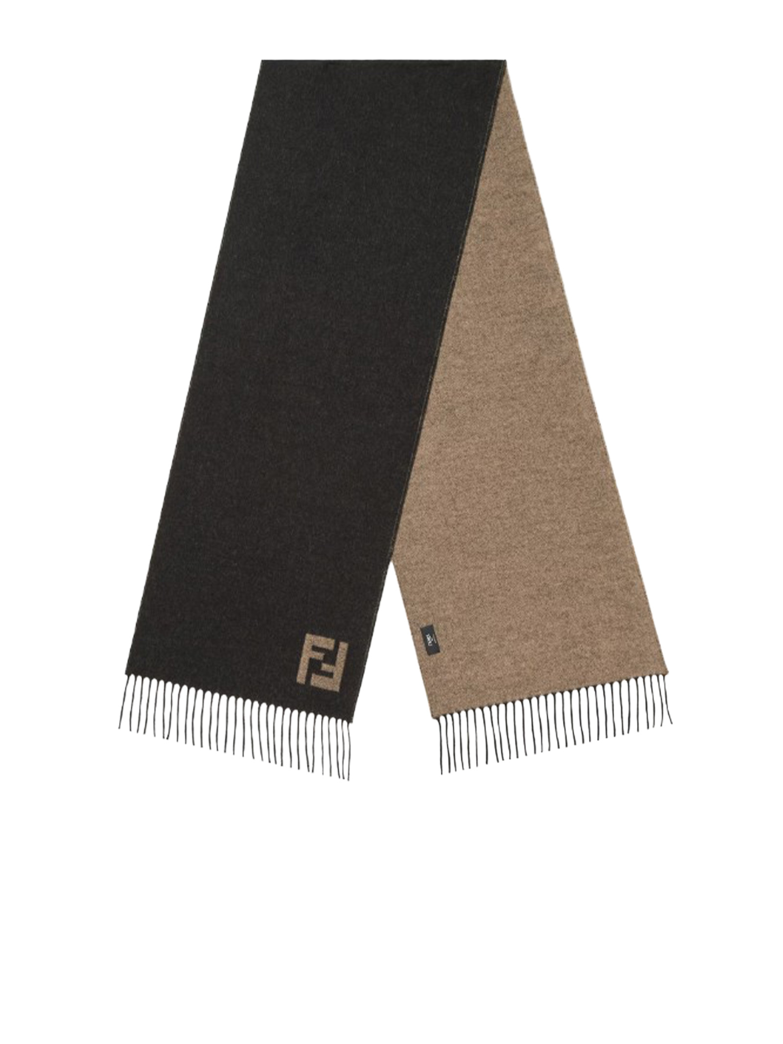 FENDI Fendi Scarfs Nero + Sabbia Wo Cashmere - Men　フェンディ スカーフ ブラック + サンド ウォ カシミア - メンズ