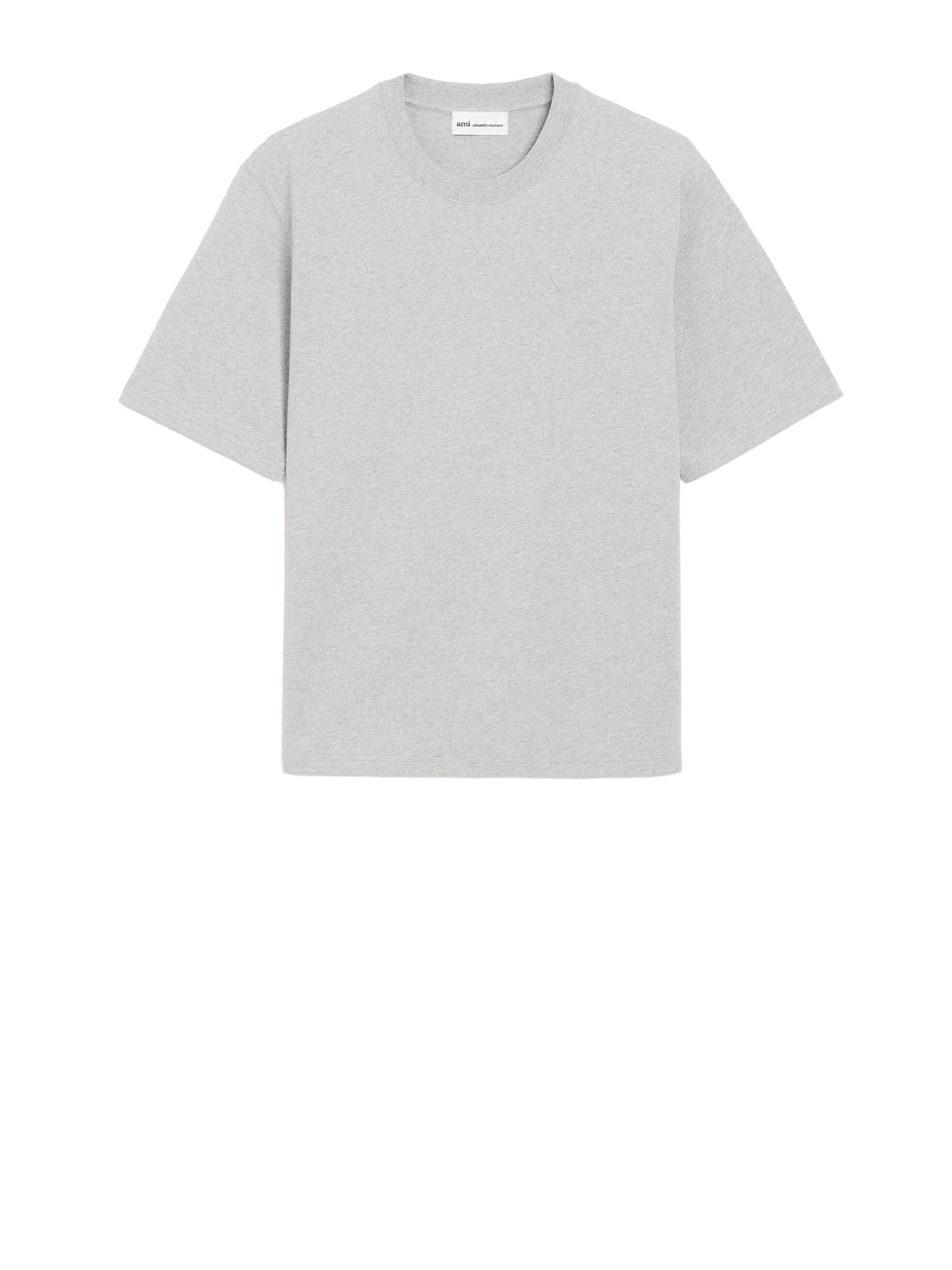 AMI Paris AMI Paris Ami T-shirts and Polos Gris Cendre Chine Main Material: Cotton - Women　AMI Paris アミ T シャツとポロシャツ Gris Cendre Ch