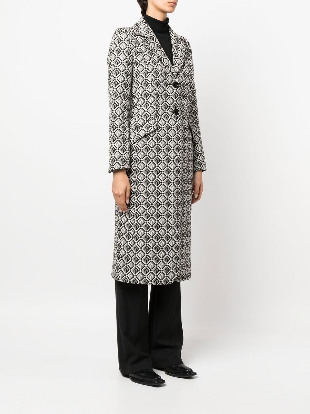 MARINE SERRE Coats Black Virgin Wool - Women
