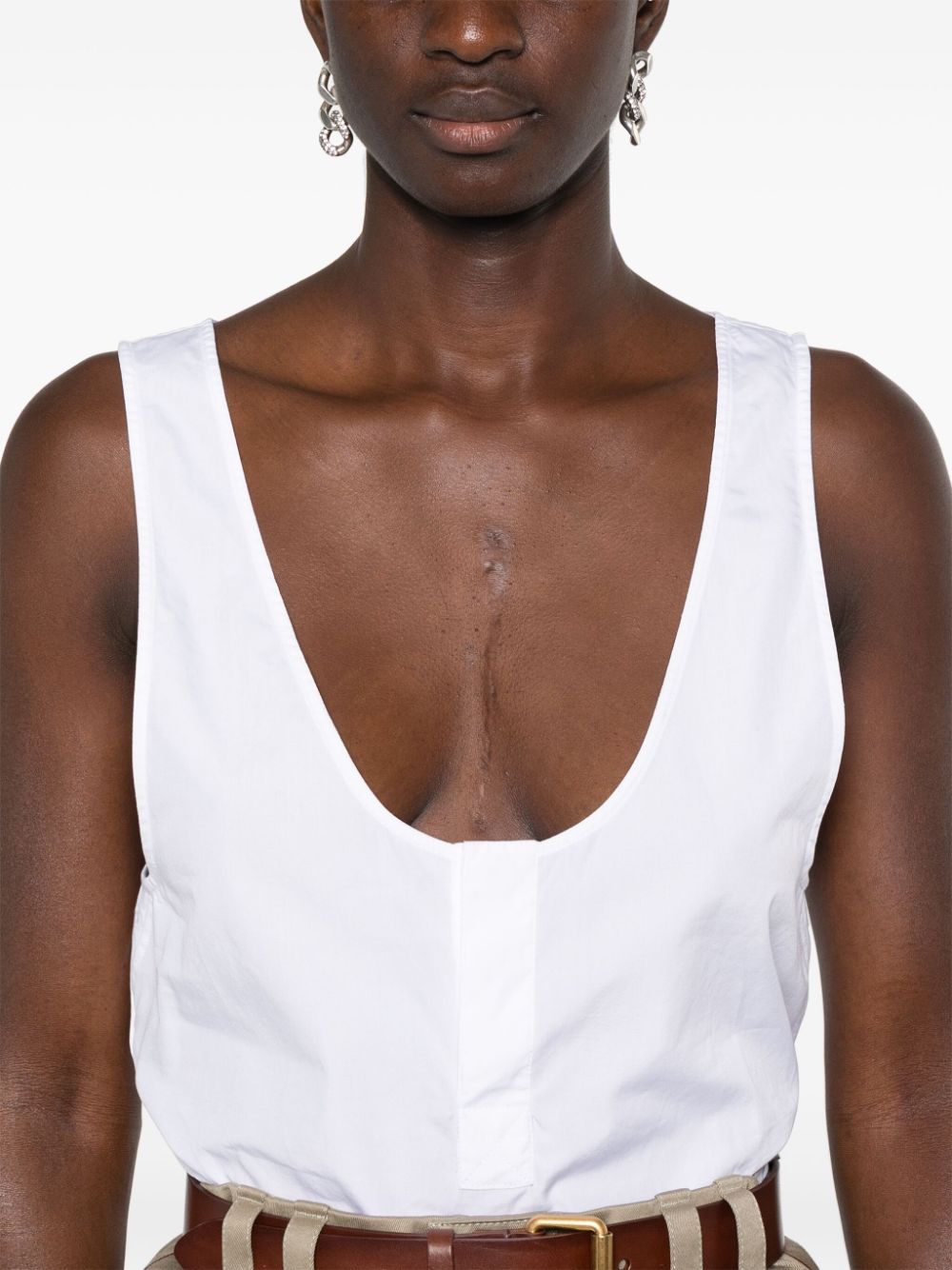 Saint Laurent Top White Natural (veg)->cotton100.0 % – Women