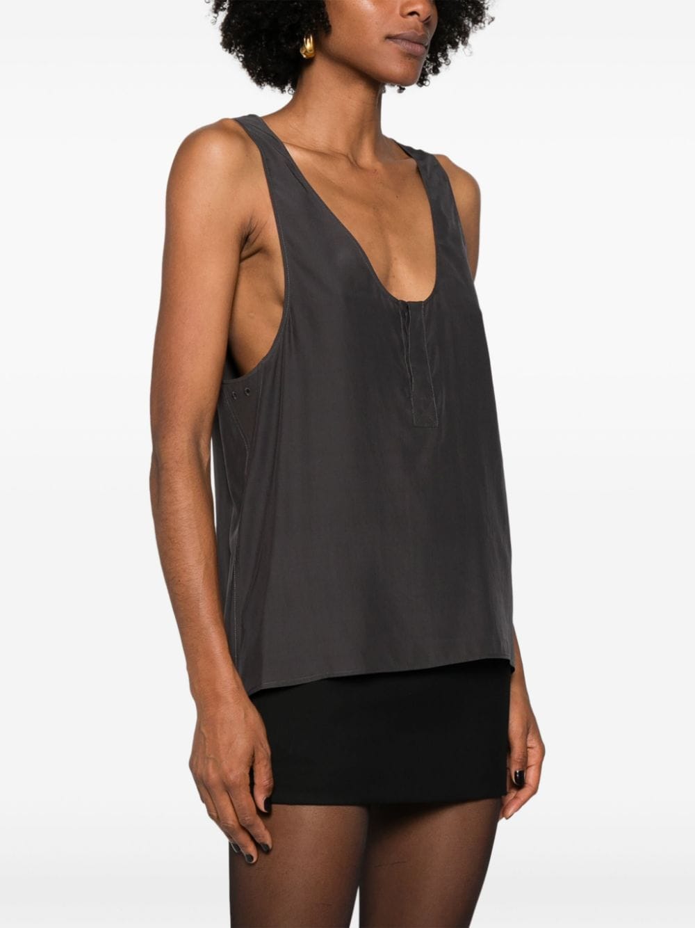 Saint Laurent Top Grey Natural (other)->silk100.0 % – Women