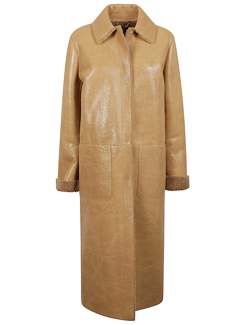 Fendi Coats Beige Lamb Leather – Women