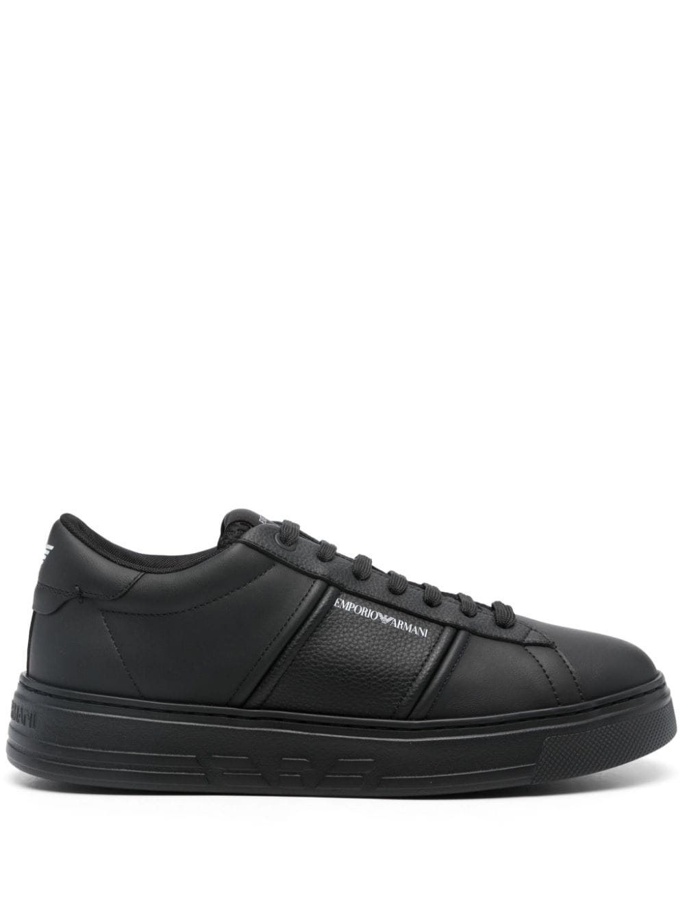 Emporio Armani logo-print leather sneakers