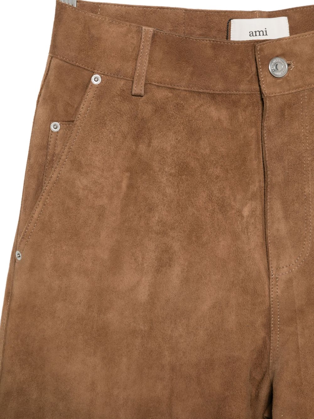 AMI Paris Ami Paris Trousers Brown Outer: Goat Skin - Women　アミ パリ パンツ ブラウン アウター: ゴートスキン - レディース