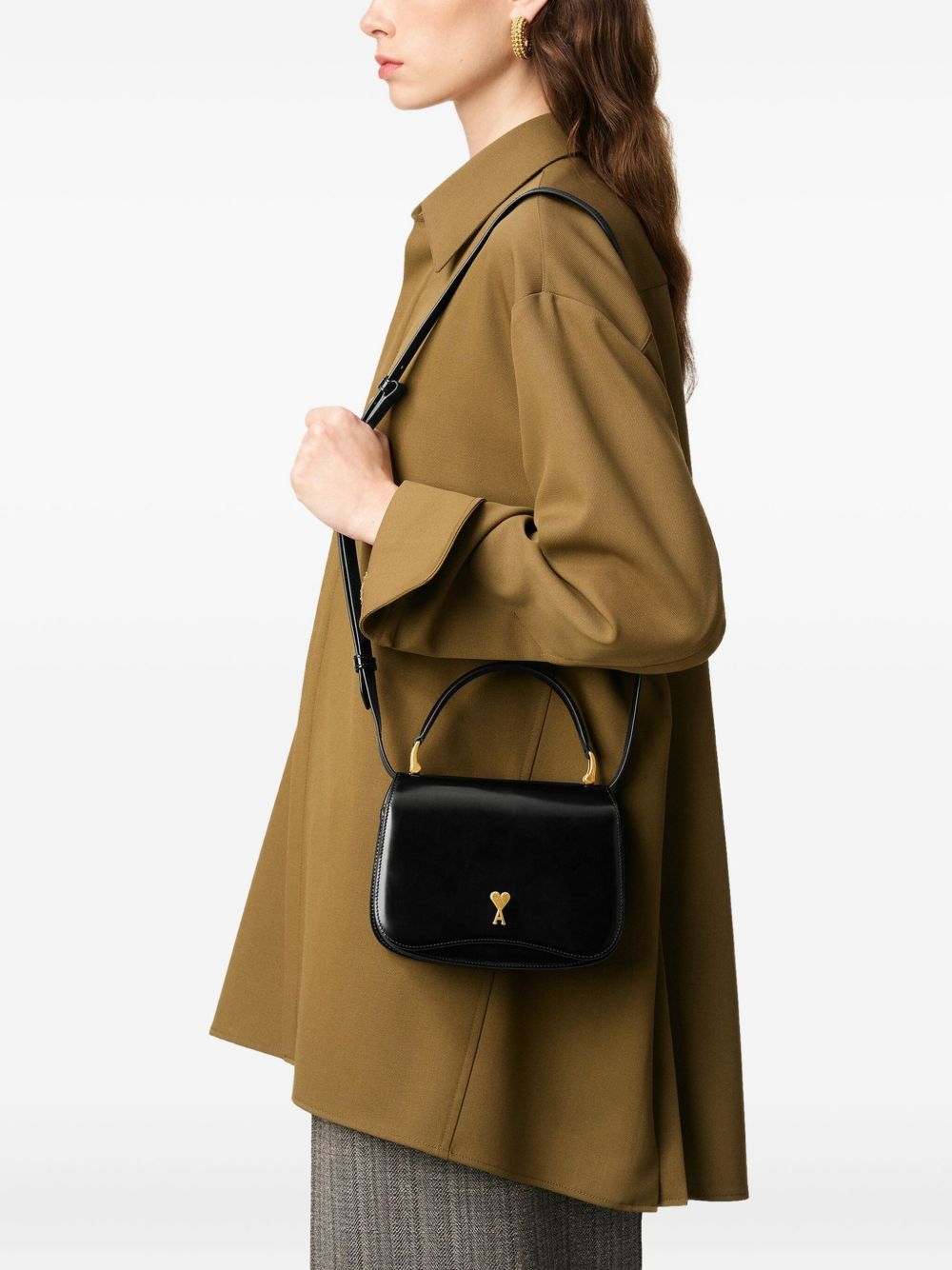 AMI Paris Ami Paris Bags Black Lamb Skin Calf Leather - Women　アミ パリ バッグ ブラック ラムスキン カーフレザー - レディース