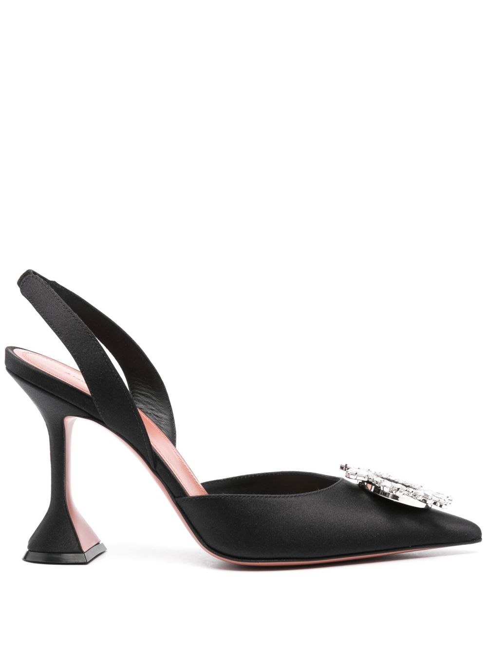 Amina Muaddi With Heel Black Silk – Women