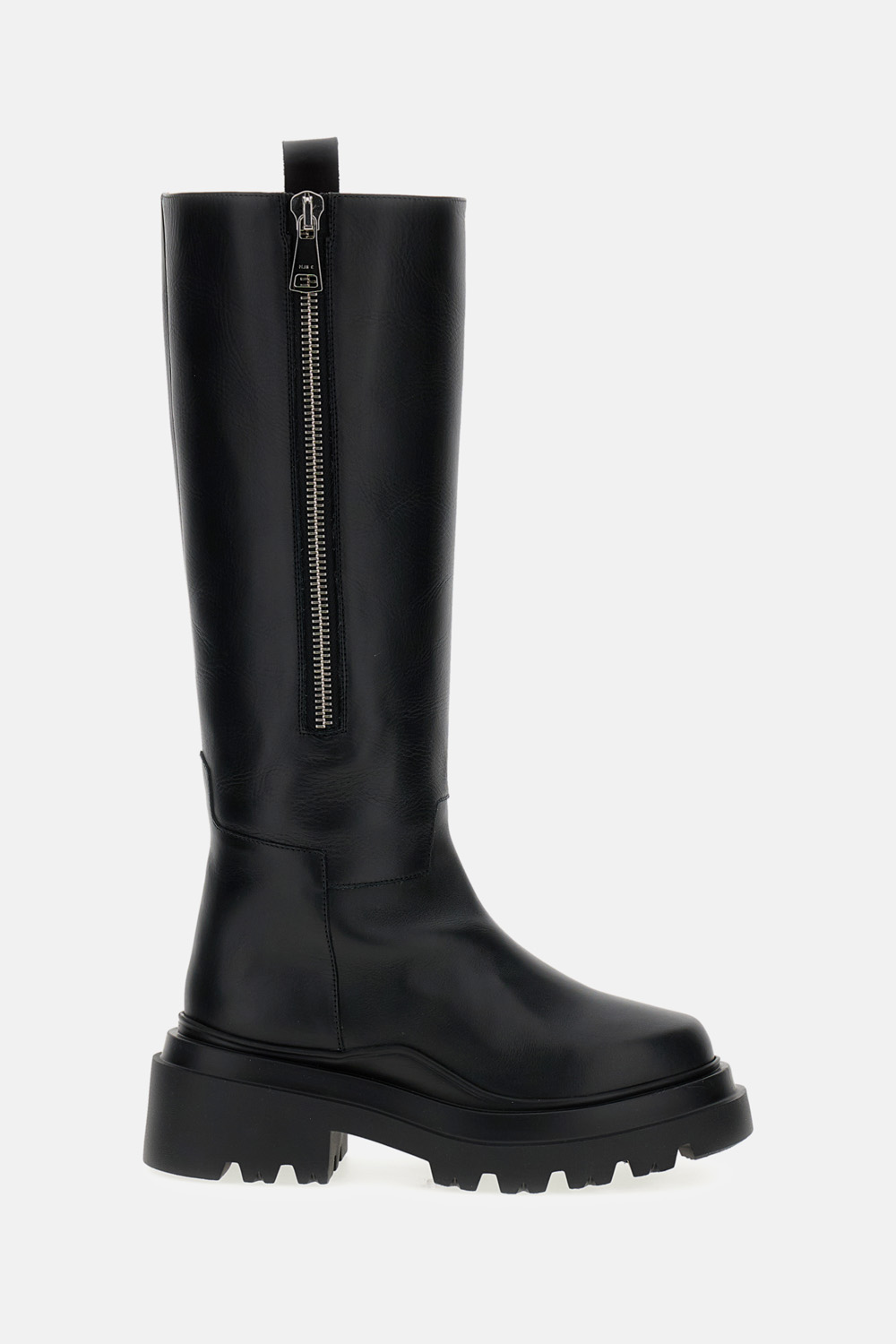 PLAN C Boots Black Calf Leather Metal – Women