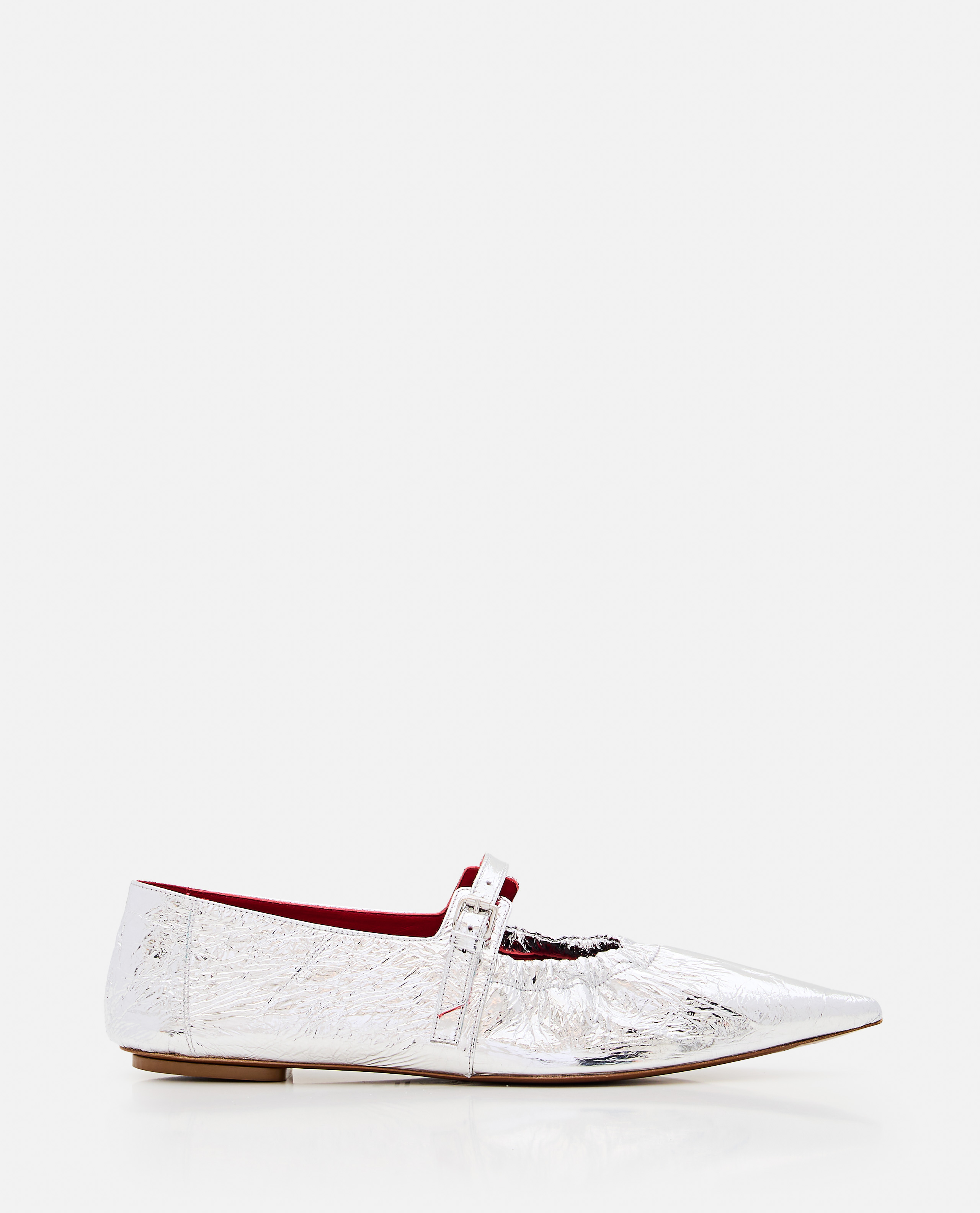 PLAN C Flat shoes Silver Calf Leather – Women