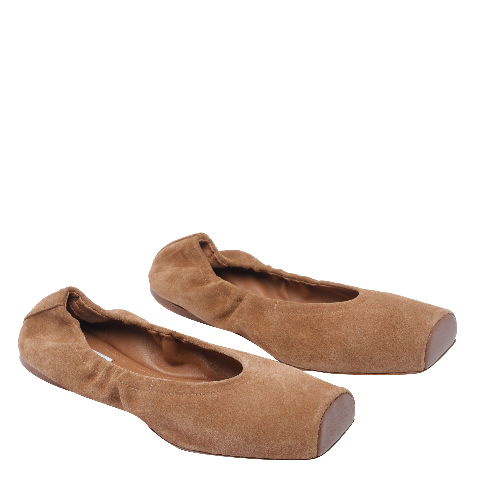 Alaïa Alaia Flat Shoes Beige Suede Leather/rubber Sole - Women　Alaia フラット シューズ ベージュ スエード レザー/ラバーソール - レディース