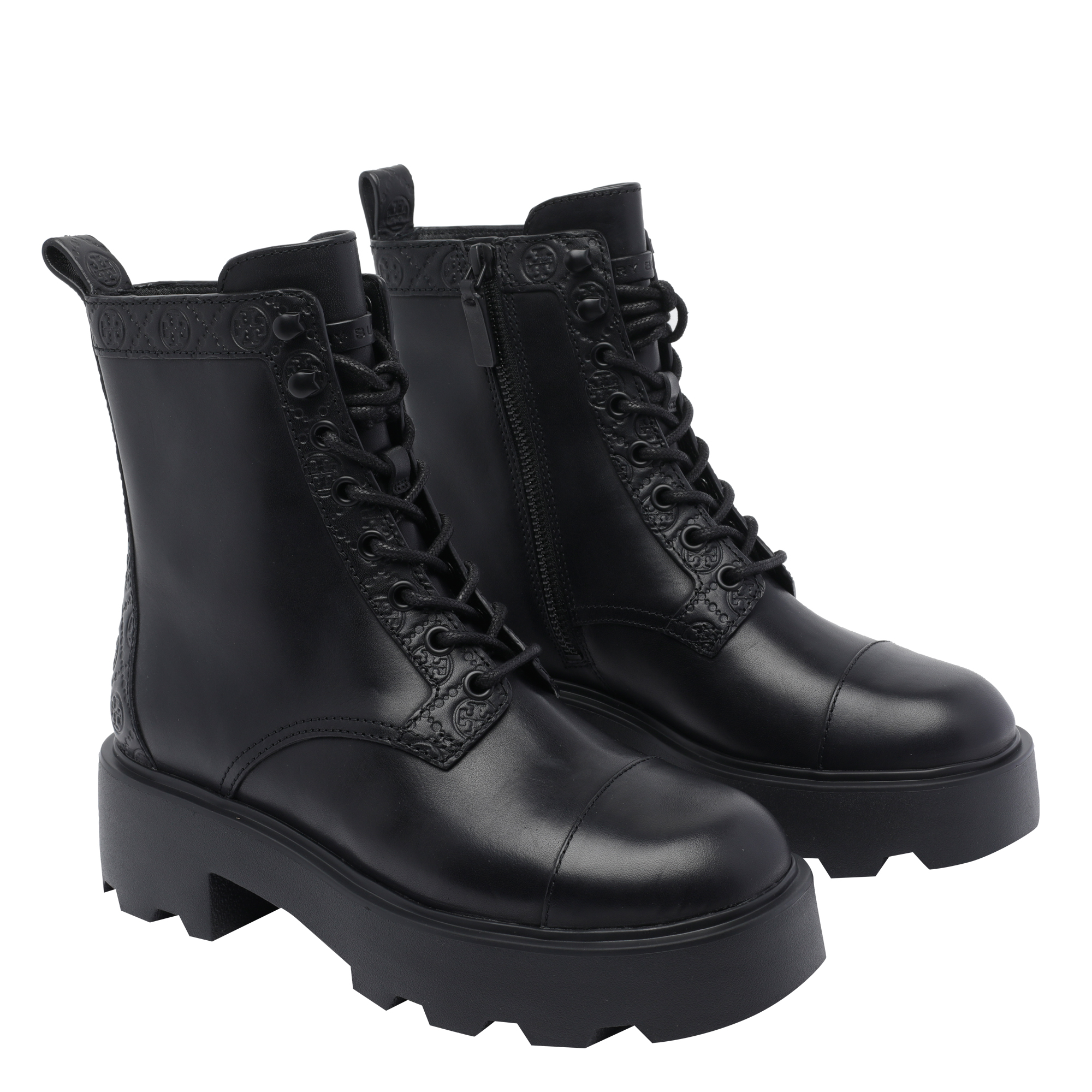 Tory Burch Boots Black Calf Leather/rubber Sole - Women