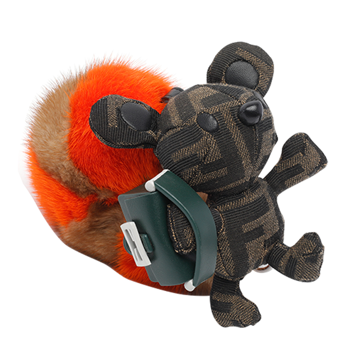 FENDI Fendi Keychains Brown Fabric Real Fur - Men　フェンディ キーホルダー ブラウン ファブリック リアルフ​​ァー - メンズ