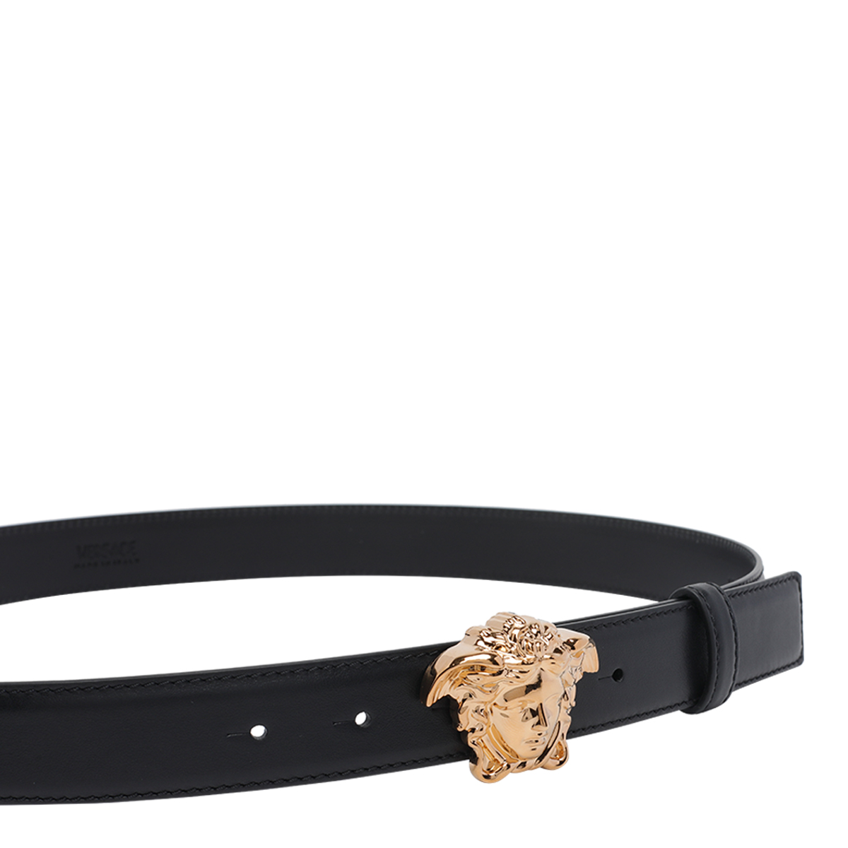 VERSACE Versace Belts Black Calf Leather - Men　ヴェルサーチ ベルト ブラック カーフ レザー - メンズ