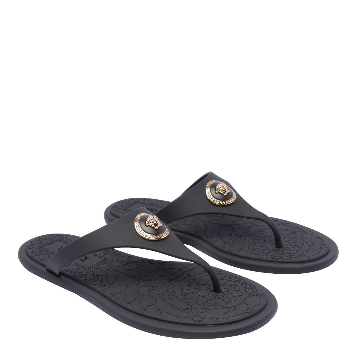 VERSACE Versace Sandals Black Rubber/rubber Sole - Women　ヴェルサーチ サンダル ブラック ラバー/ラバーソール - レディース