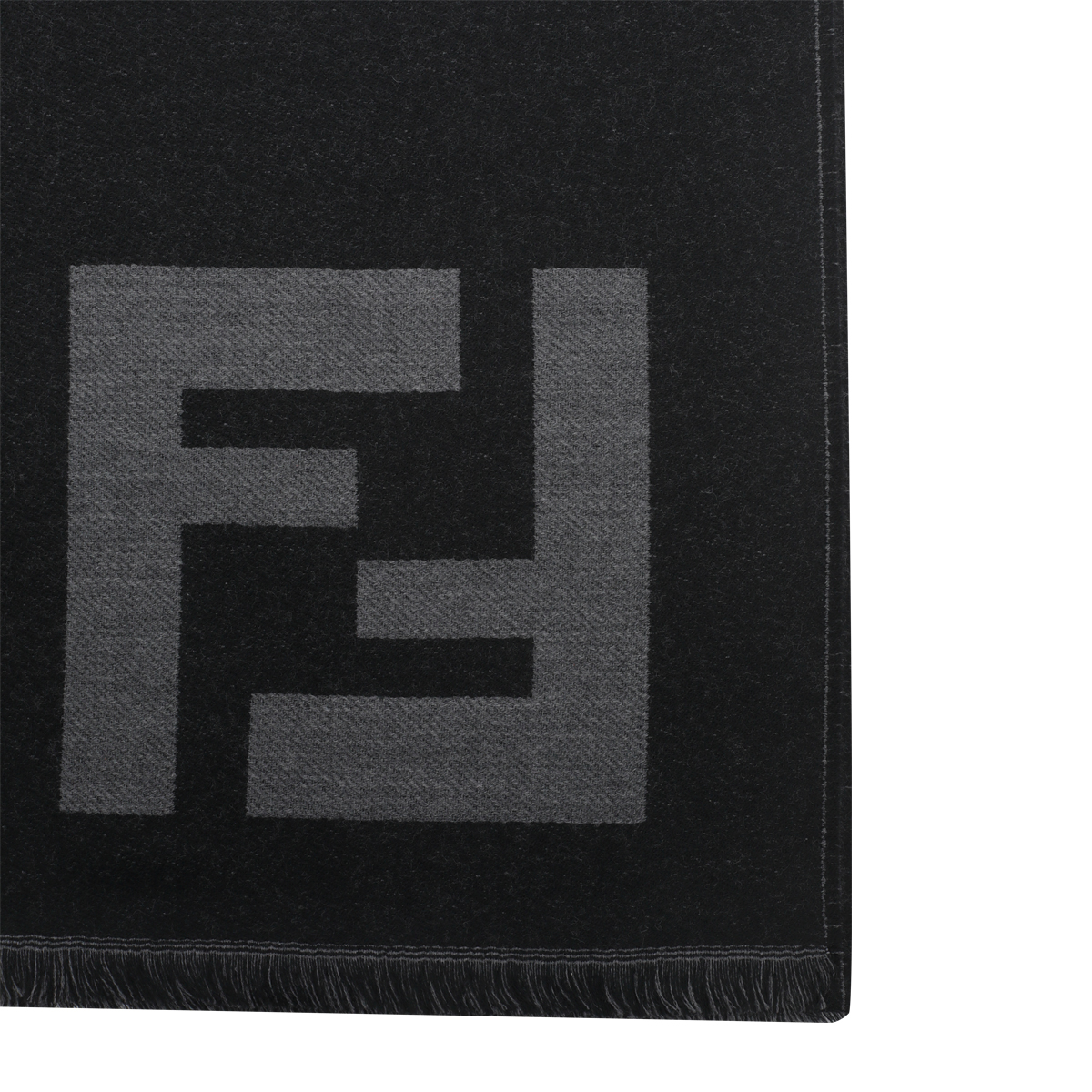 FENDI Fendi Scarfs Black Fleece Wool - Men　フェンディ スカーフ ブラック フリース ウール - メンズ