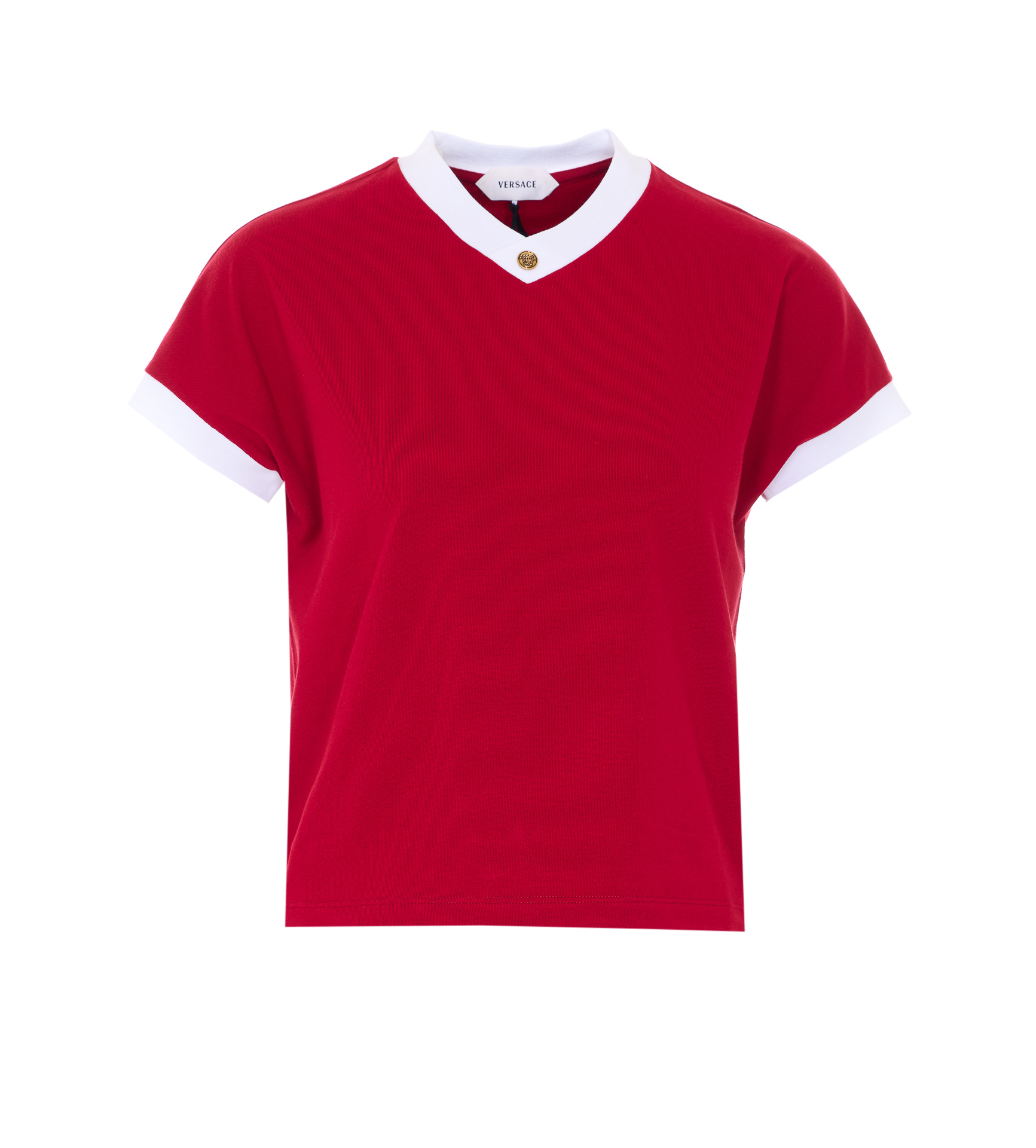 VERSACE Versace T-shirts and Polos Red Cotton - Women　ヴェルサーチ T シャツとポロシャツ レッド コットン - レディース