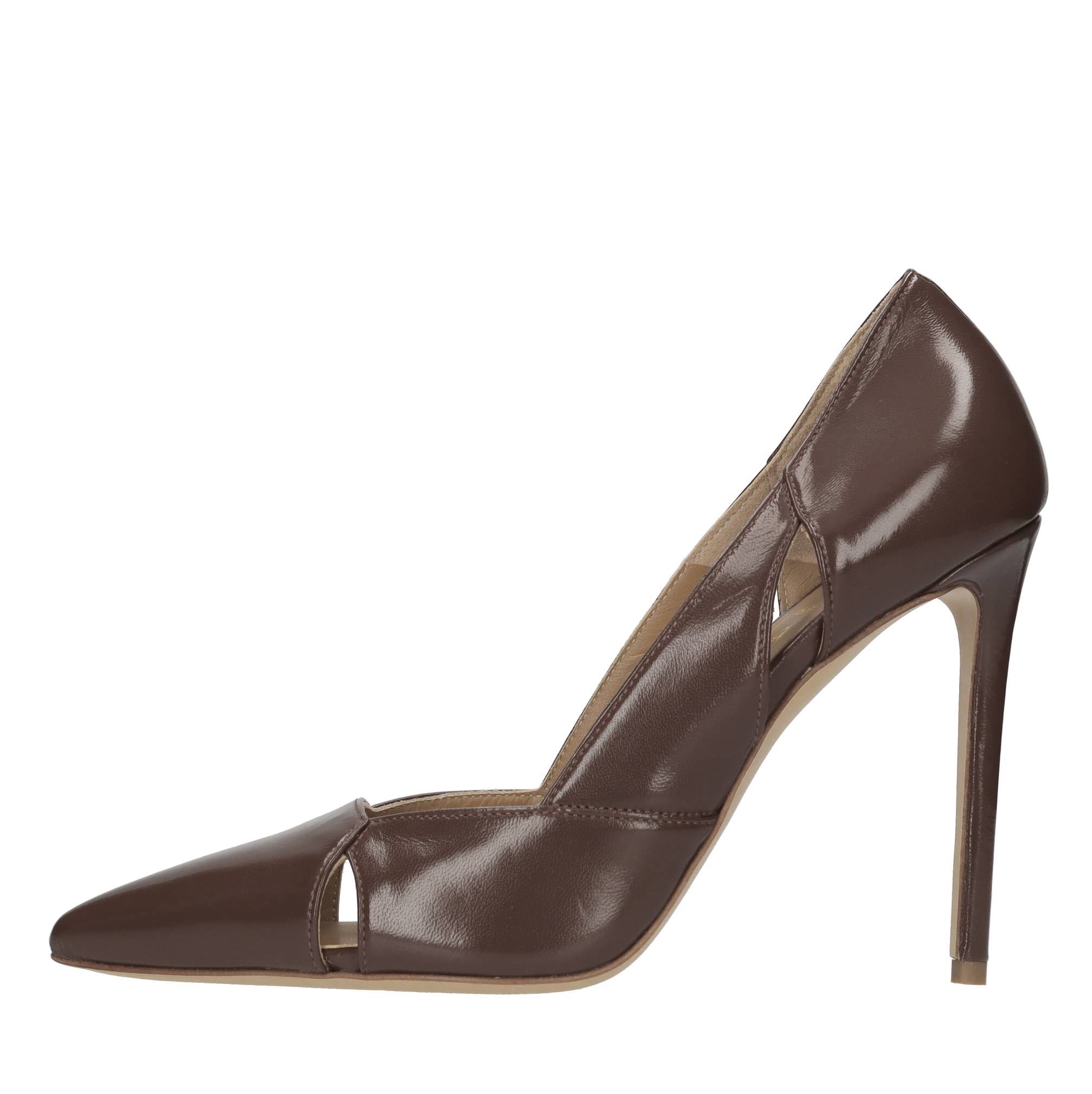 Wo Milano Schuhe mit braunem Absatz
