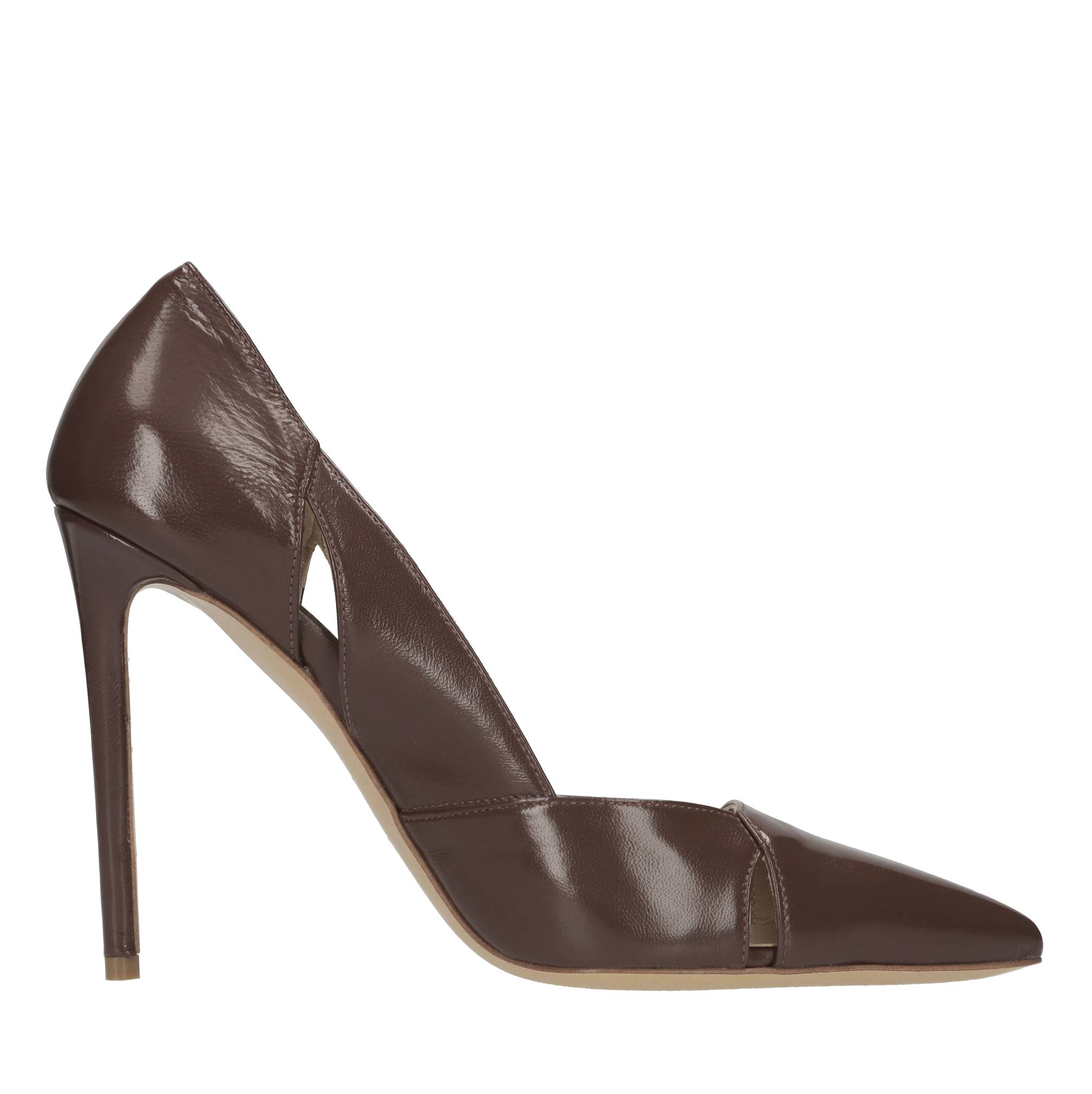 Wo Milano Schuhe mit braunem Absatz