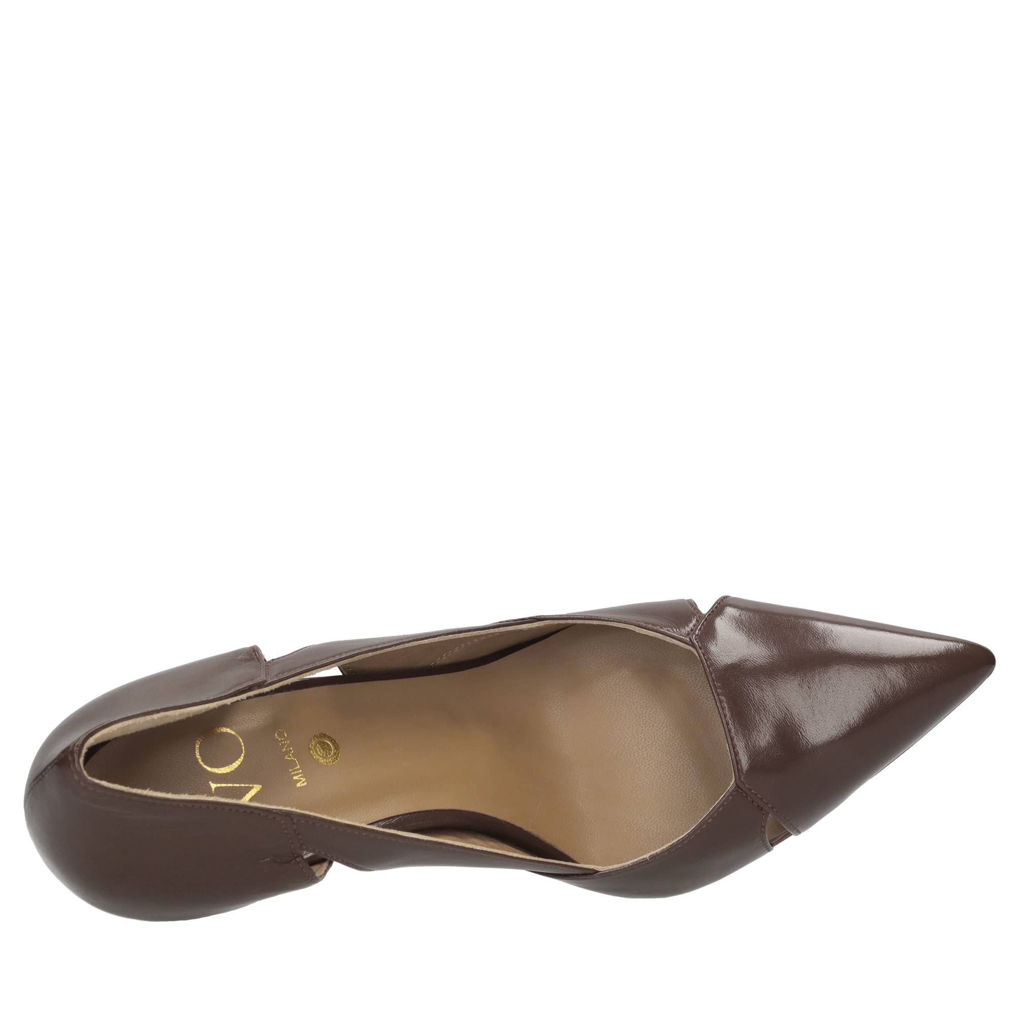 Wo Milano Schuhe mit braunem Absatz