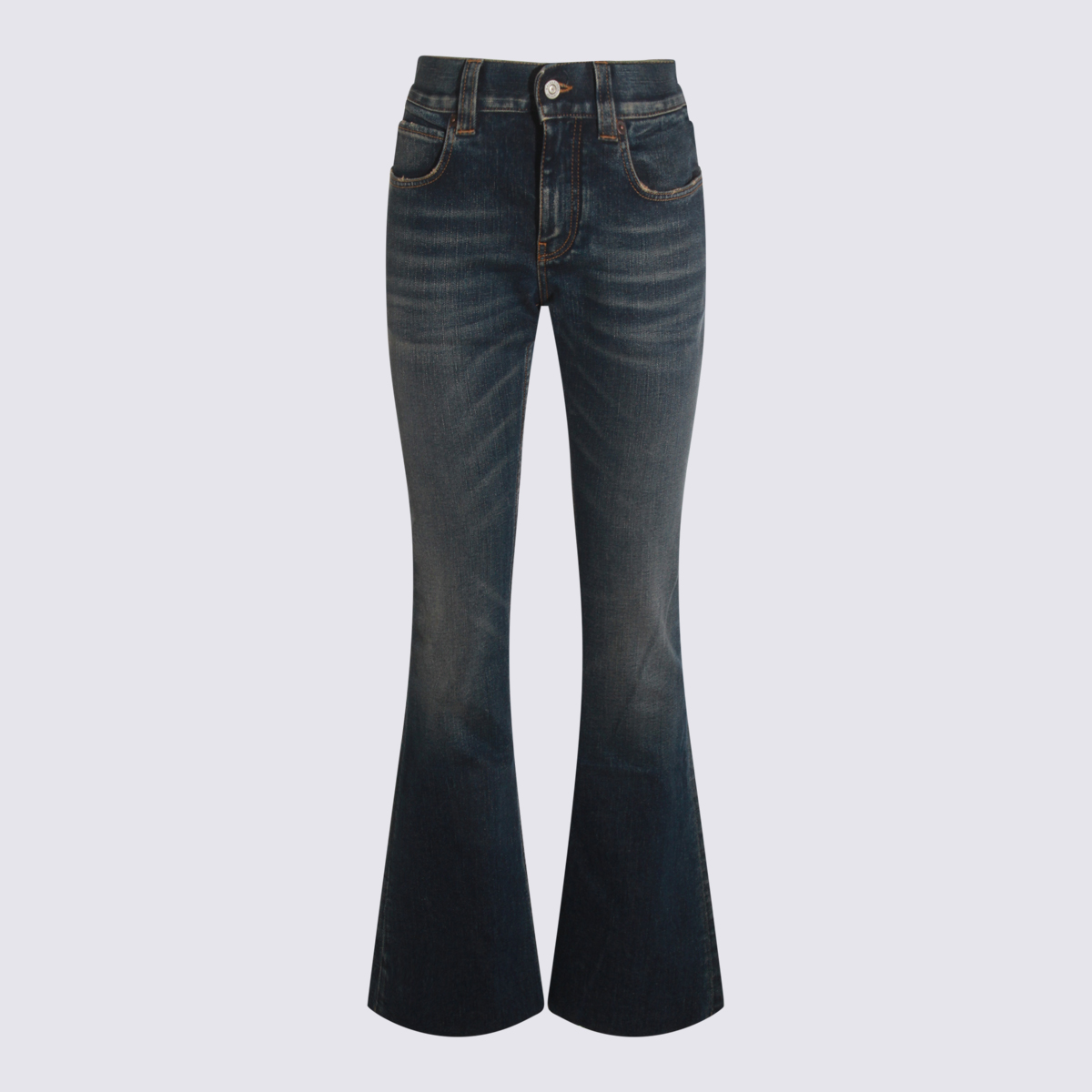 Balenciaga Blue Cotton Bootcut Jeans
