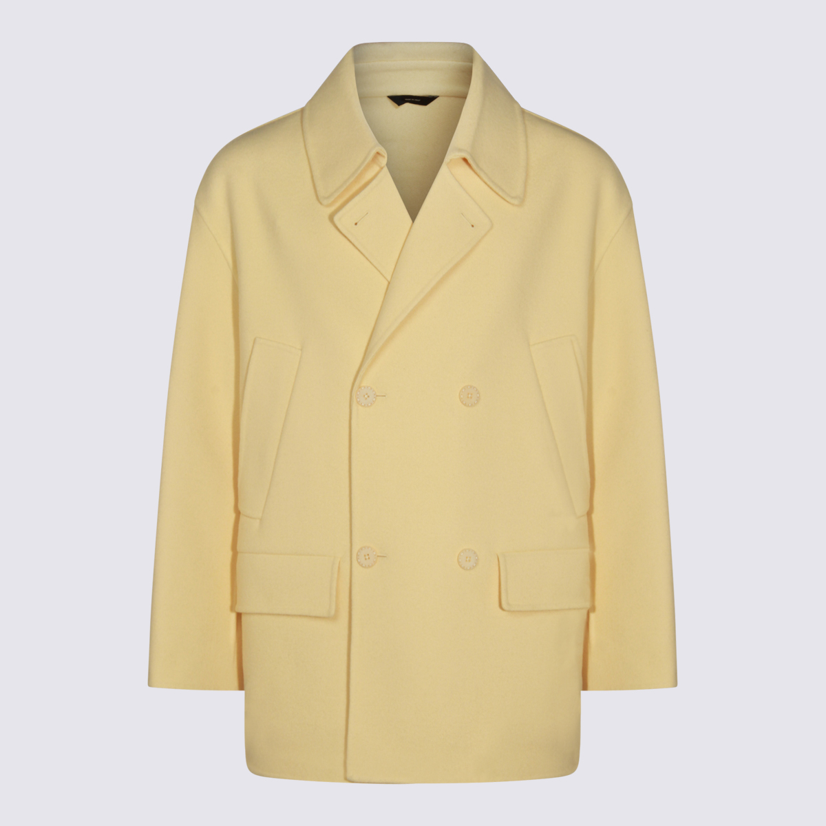 Fendi Yellow Wool Coat