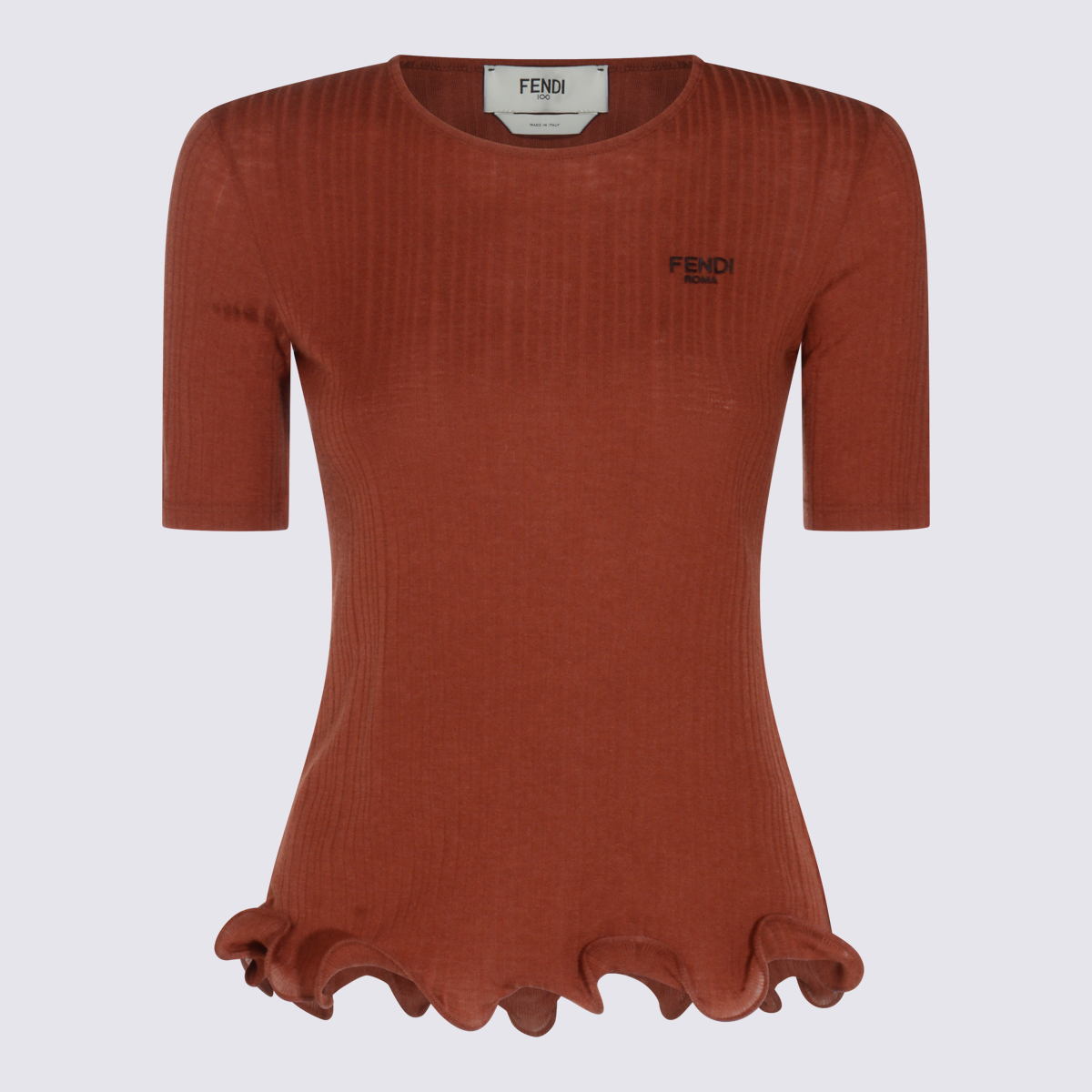 Fendi Rust Wool Knitwear