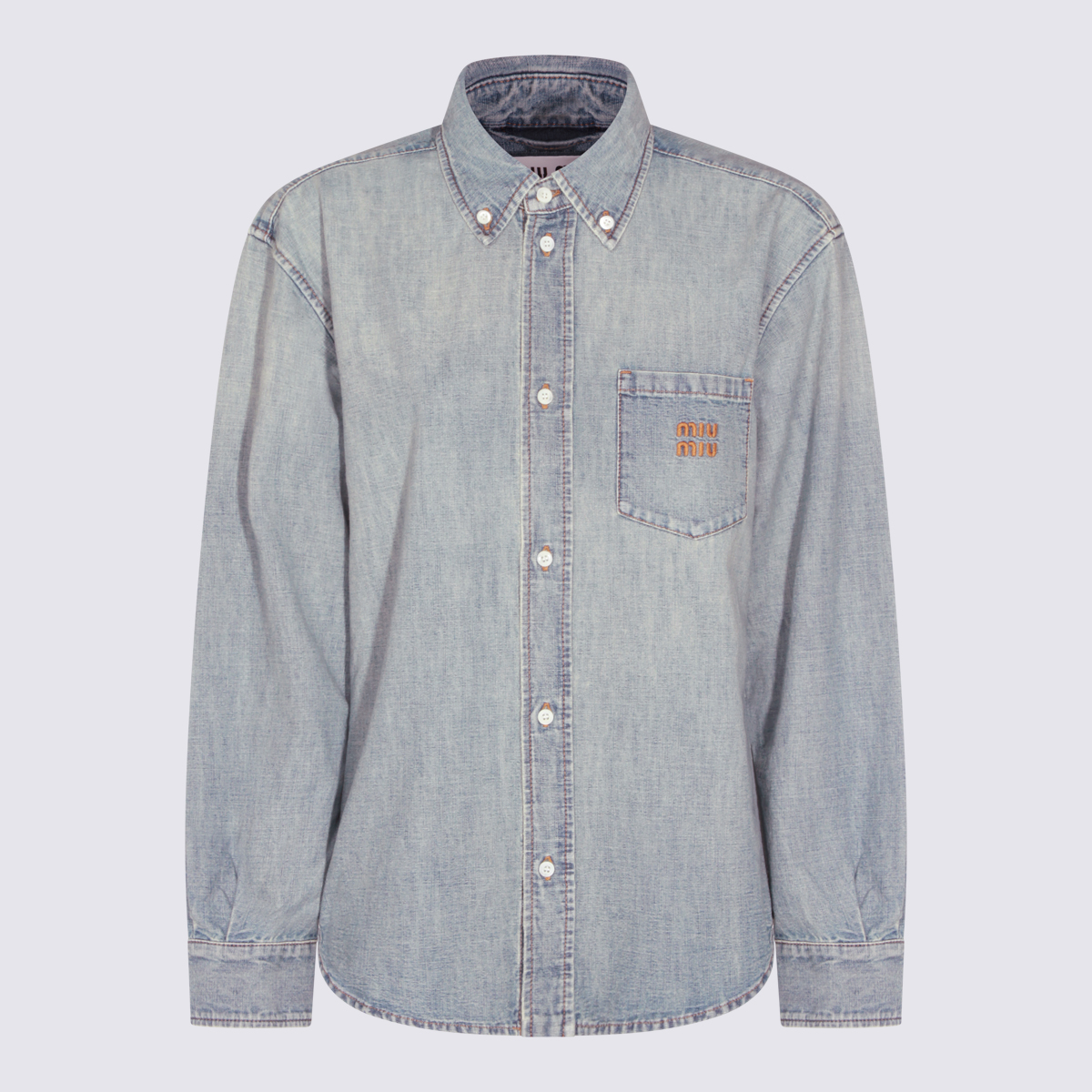 Miu Miu Miu Shirts Light Blue _100 % Co – Women