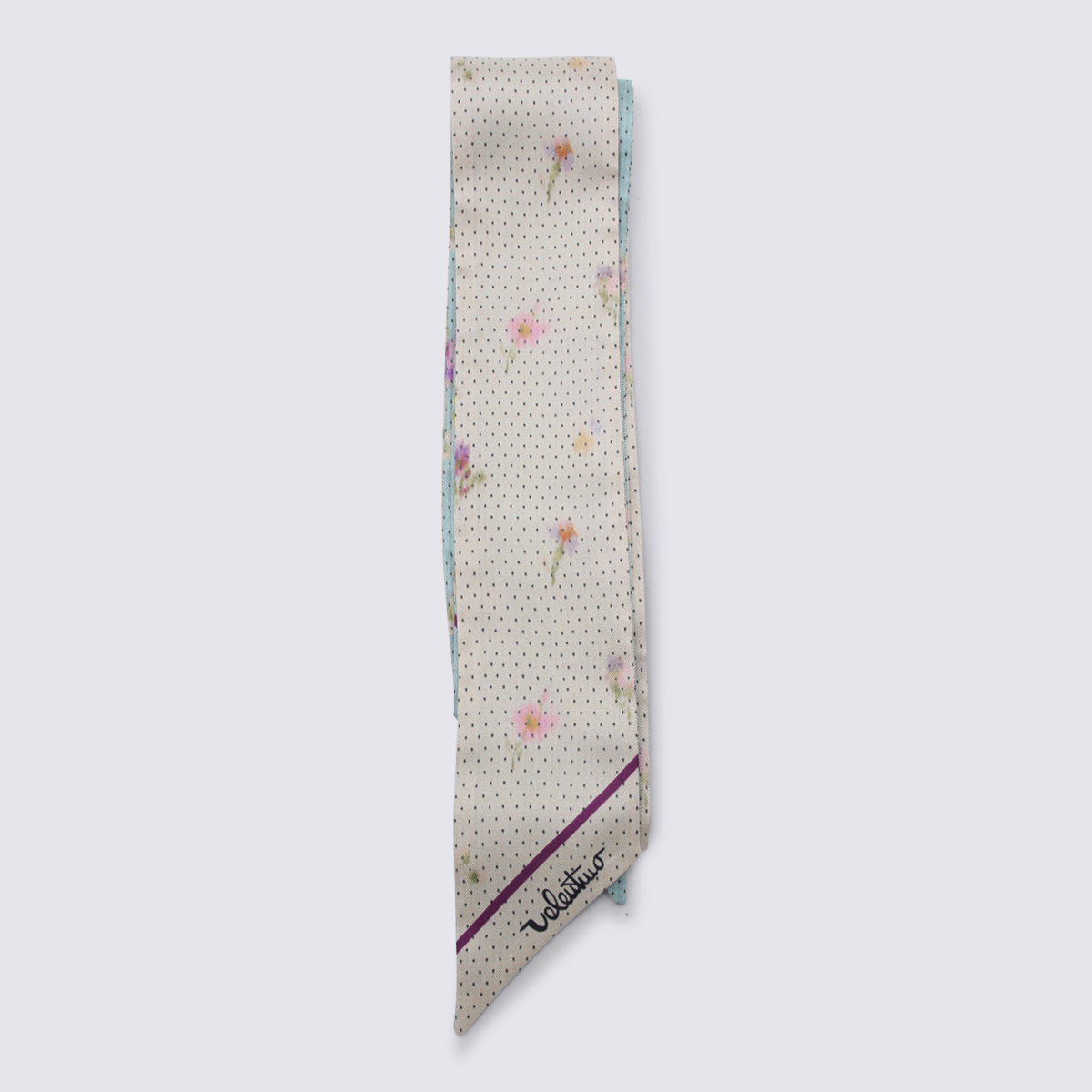 VALENTINO Valentino Garavani Scarfs Ivory / Light Blue _ Se - Women　ヴァレンティノ ガラヴァーニ スカーフ アイボリー / ライトブルー _ Se - レディース