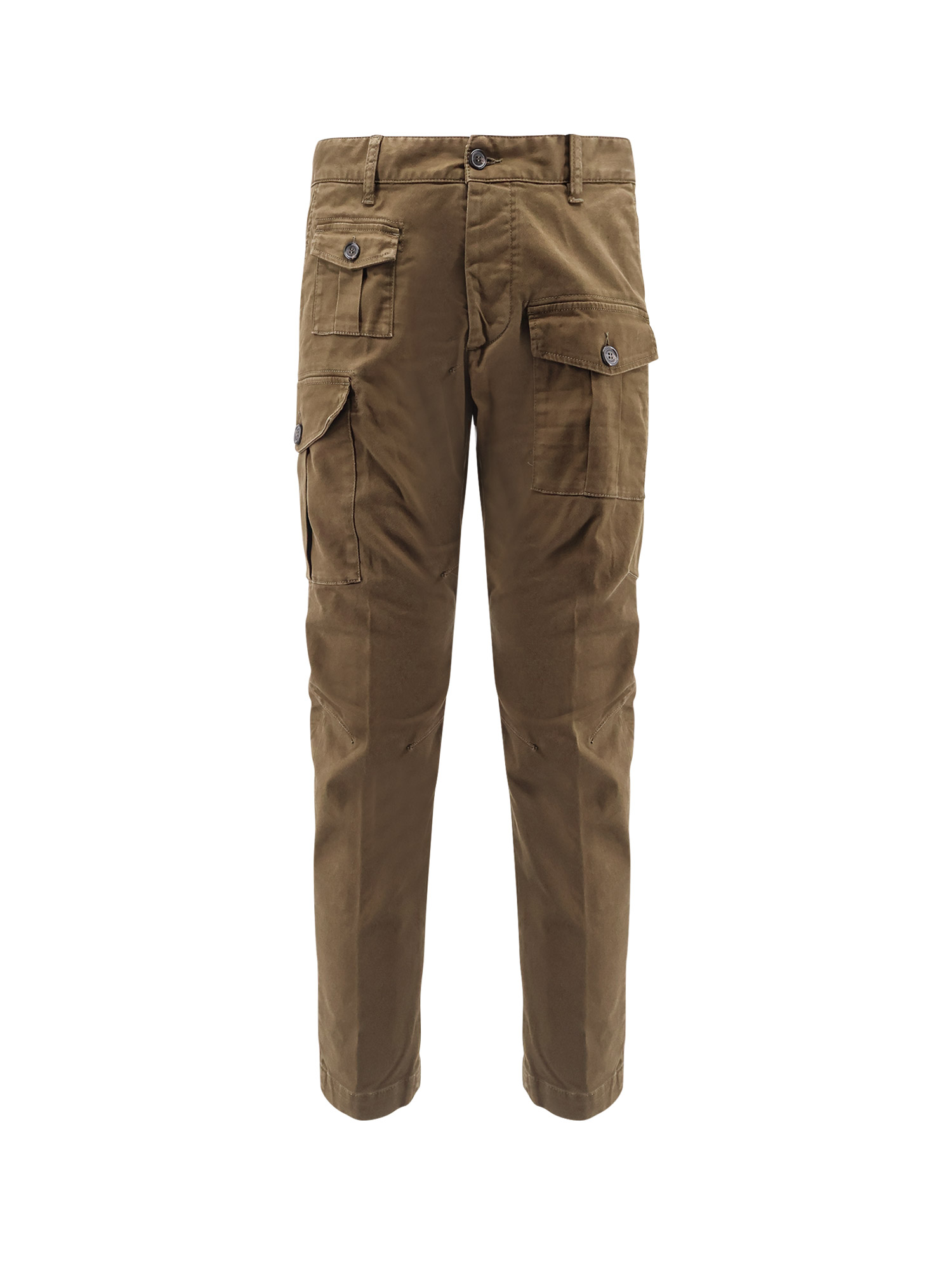 Dsquared2 Olive Cotton Blend Cargo Trousers