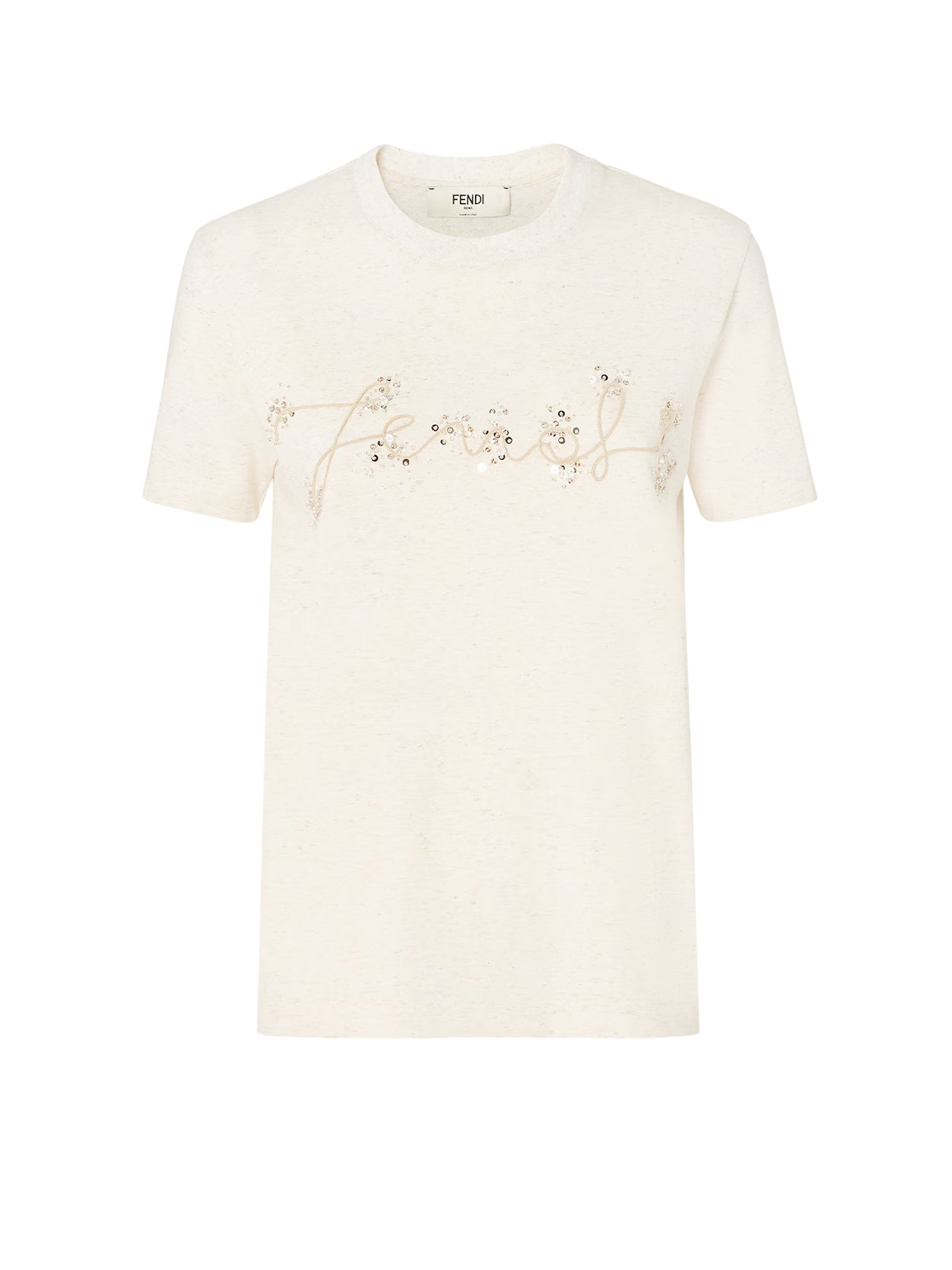 Fendi T-shirt With Shimmering Appliqués
