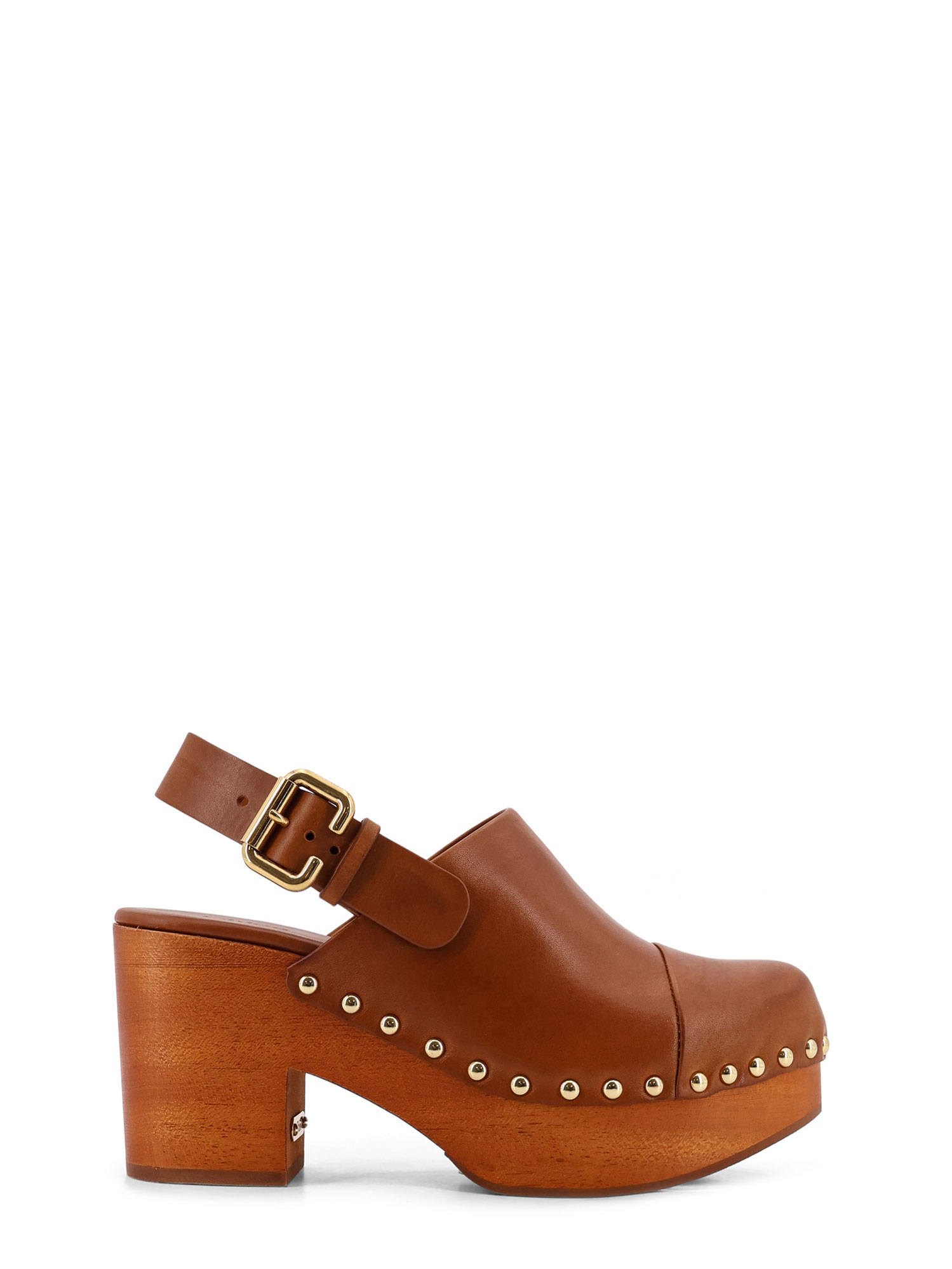 Chloè Sandals Ginger Brown Pelle/legno – Women