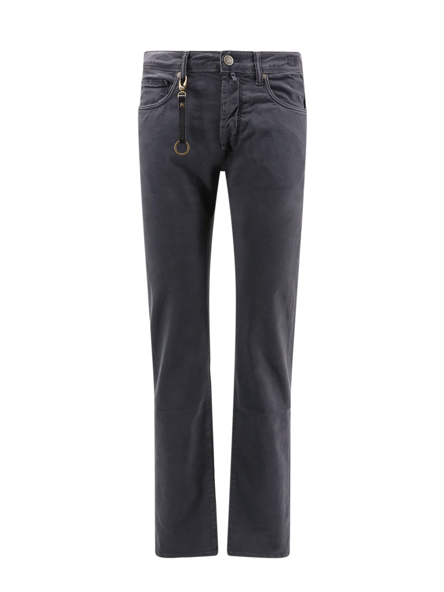 Incotex Stretch Cotton Trouser With Back Suede Logo Patch