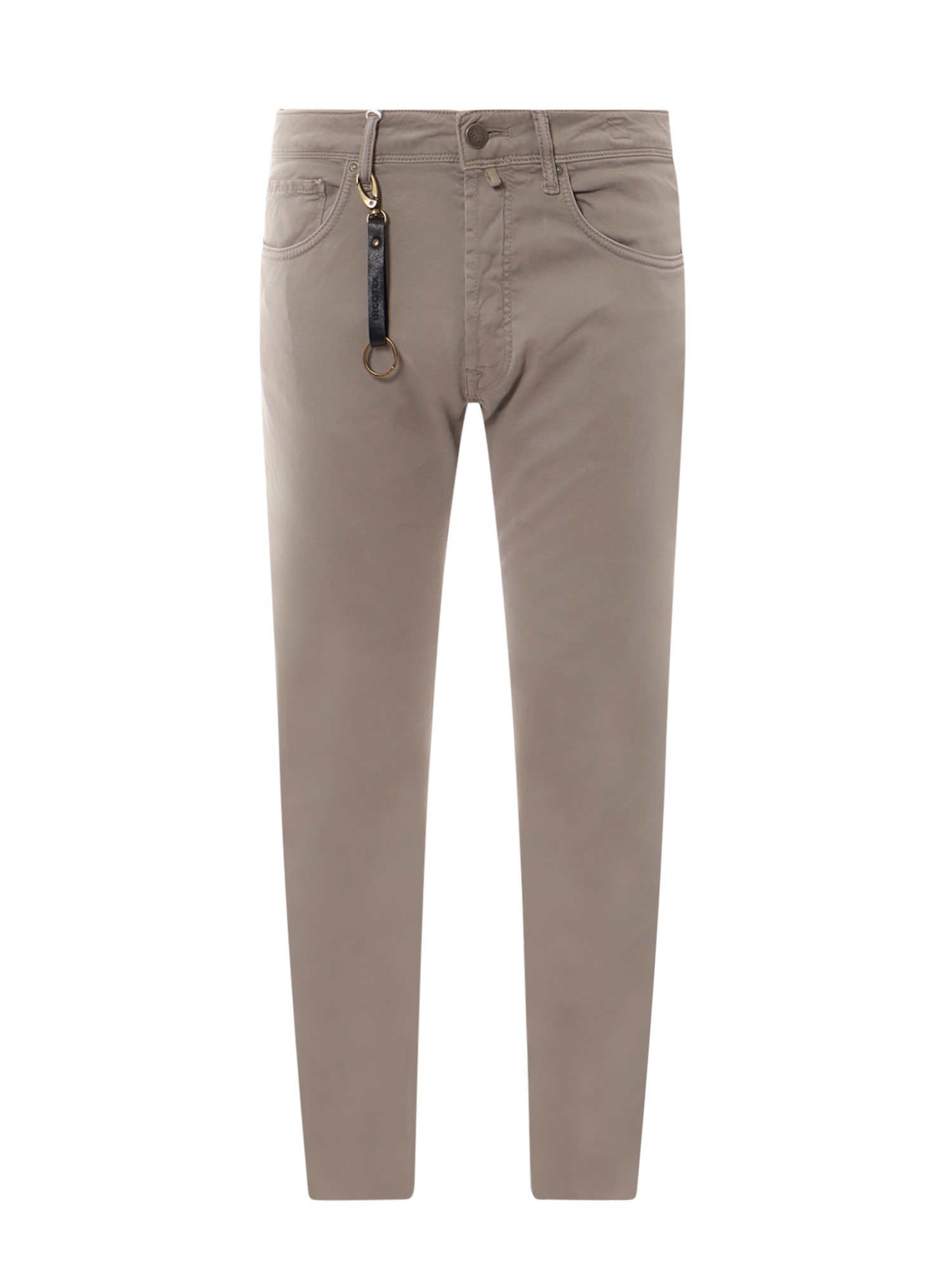 Incotex Stretch Cotton Trouser With Back Suede Logo Patch