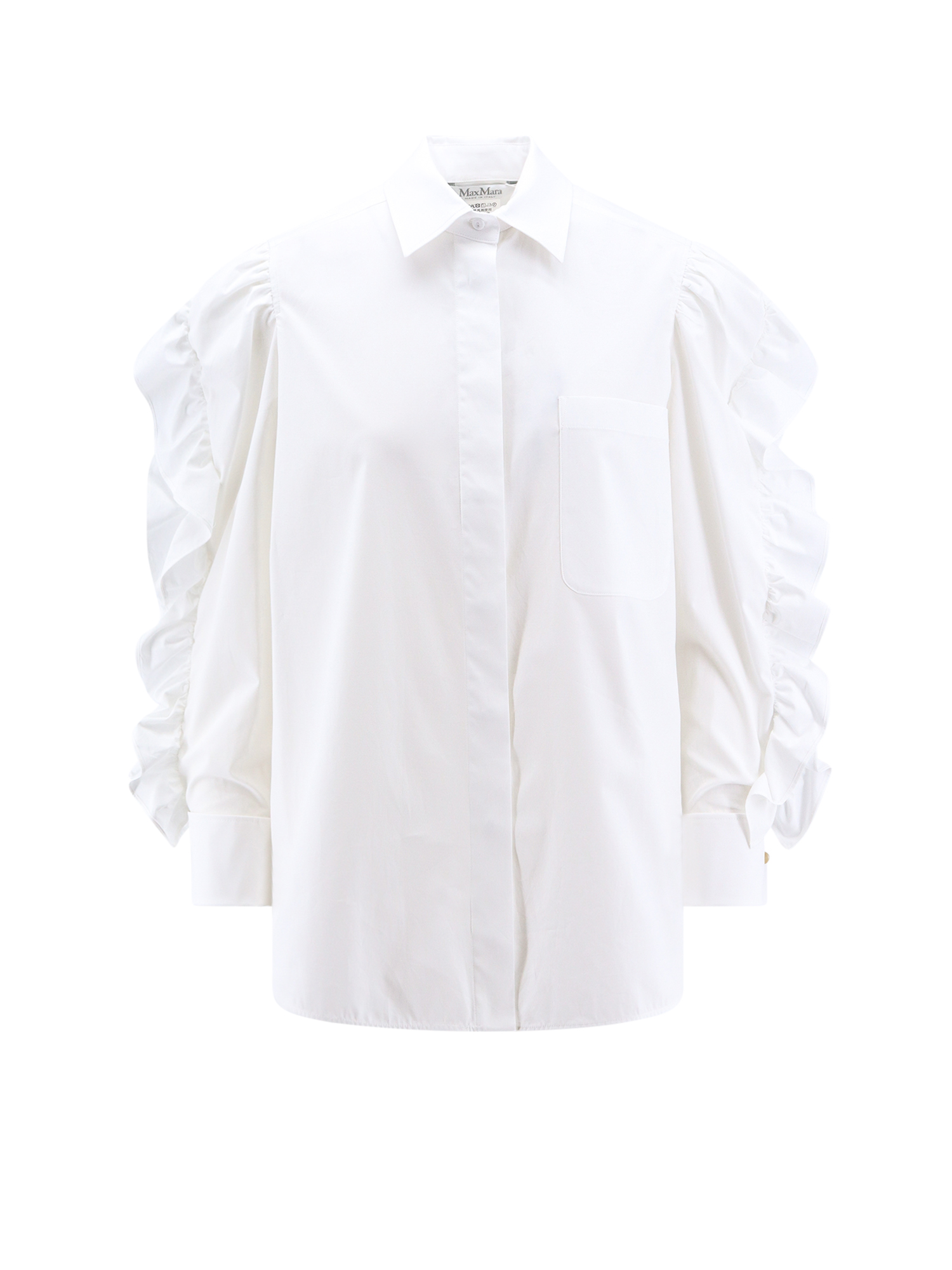 Max Mara Cotton Shirt With Rouches Detail