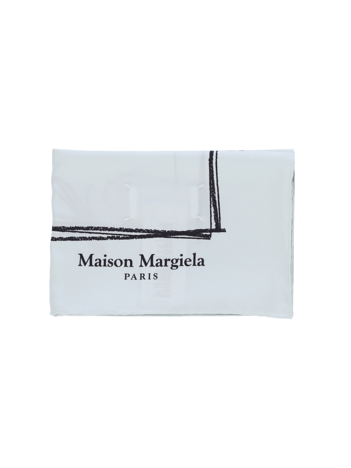 Maison Margiela Maison Margiela Scarfs Blue Silk - Women　メゾン マルジェラ スカーフ ブルー シルク - レディース